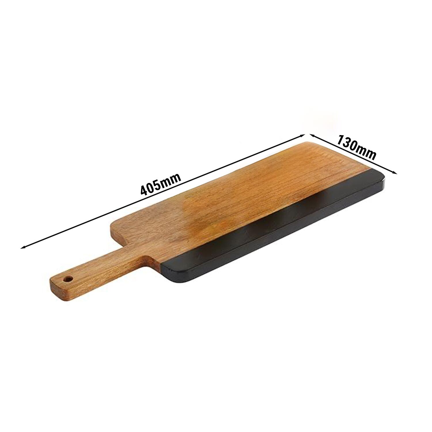 (6 pcs) Planche de service - ROCKWOOD - Set de 6 pièces - incl. ardoise naturelle inscriptible - Acacia - 405x130mm