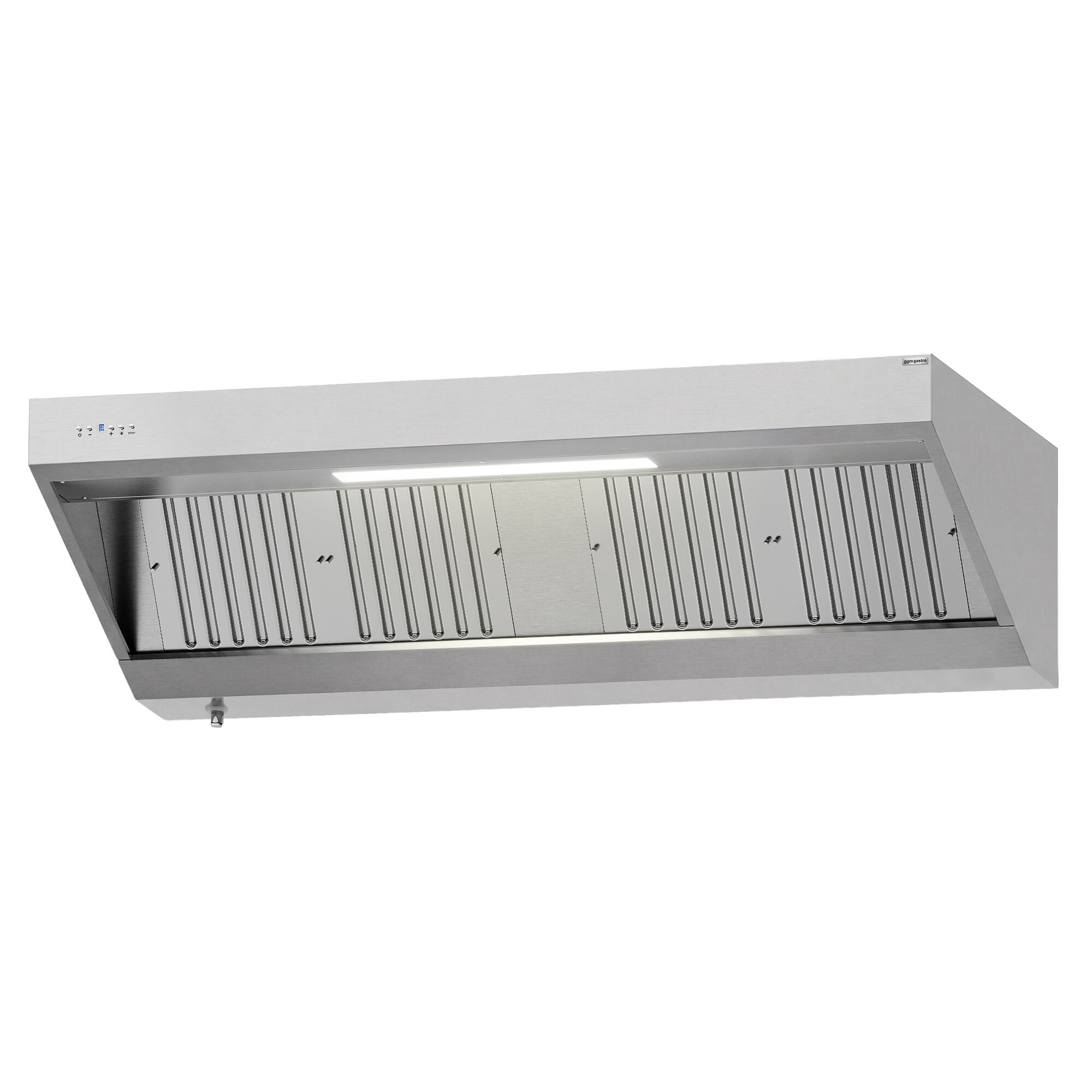 Hotte murale avec moteur - 2000mm - avec régulateur, filtre & lampe