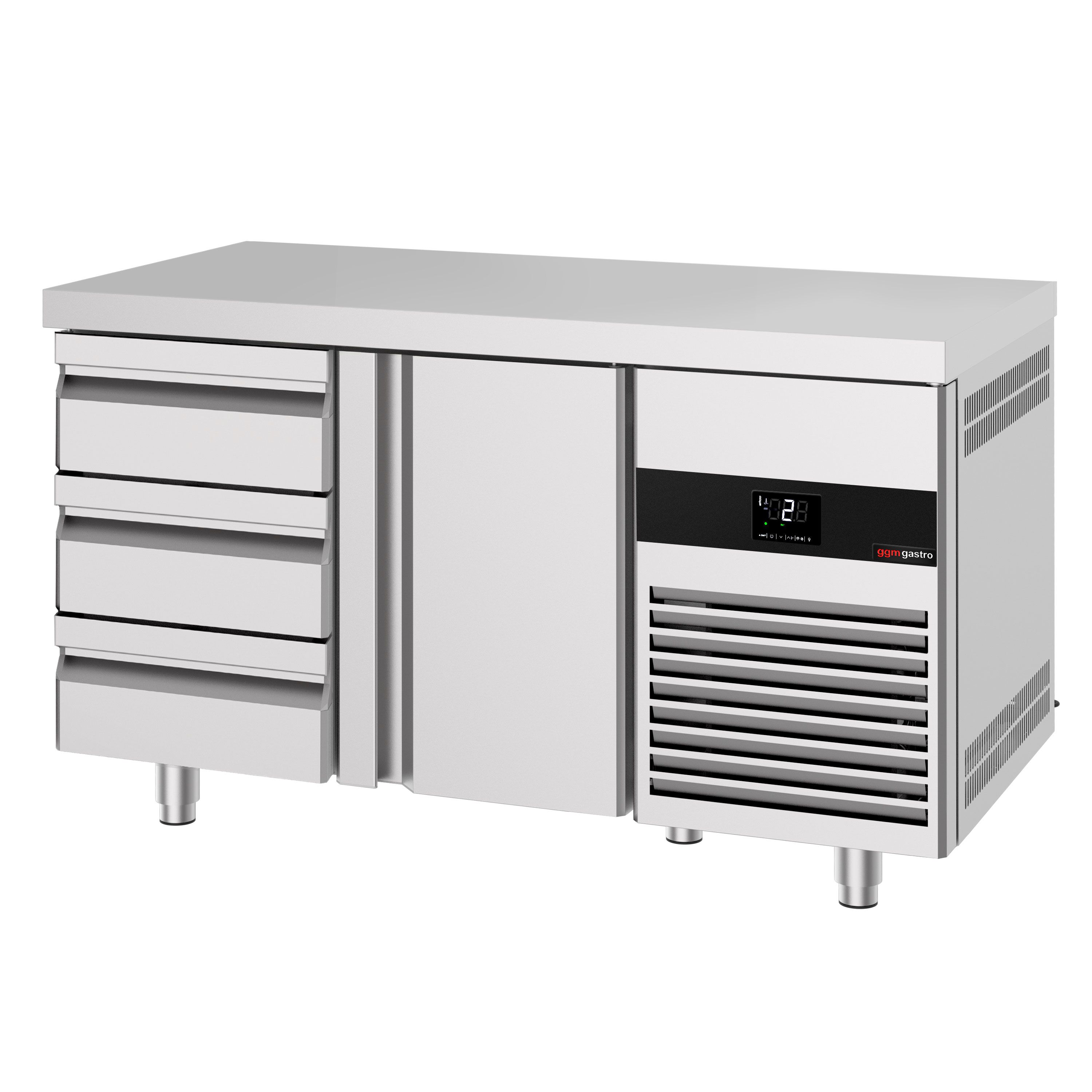 Table réfrigérée PREMIUM - 1400x700 mm - avec 1 porte - 3 tiroirs