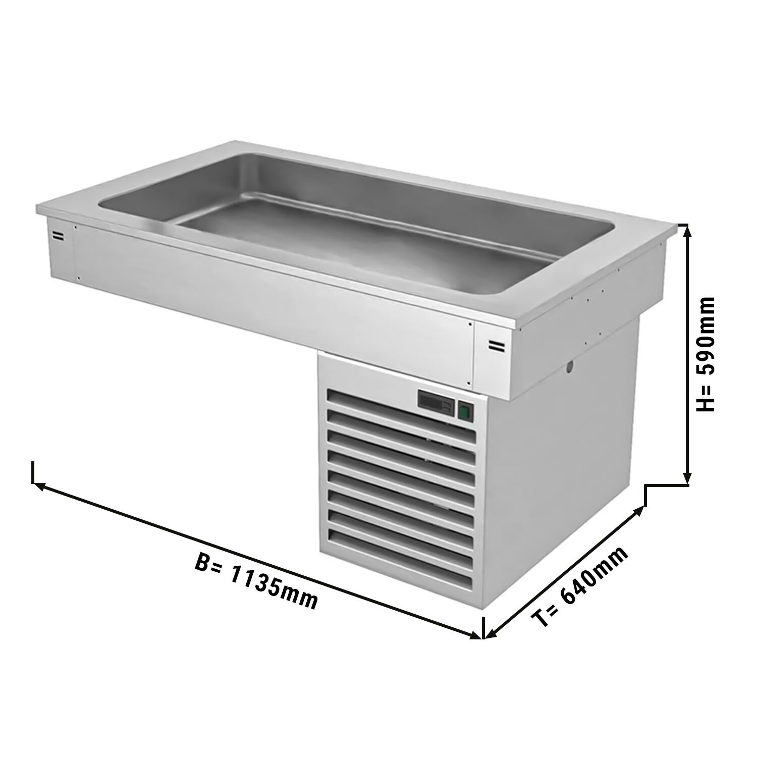 Commercial Drop-in Refrigerated Well - 1000mm - +2 to +8°C - 3x GN 1/1 - 190W