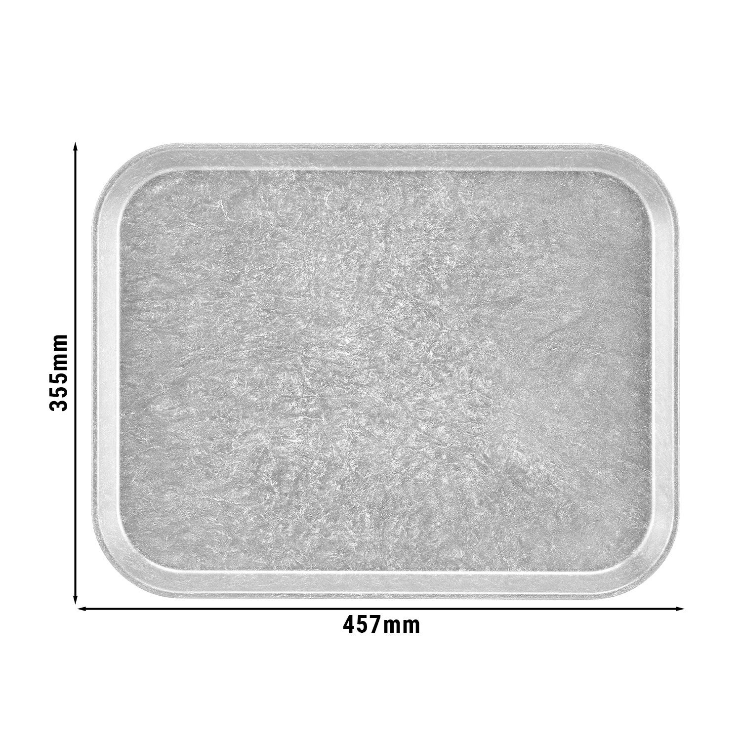(12 pièces) CAMBRO | Plateau en polyester Versa - Rectangulaire - 457x355mm - Profil haut - Gris clair     