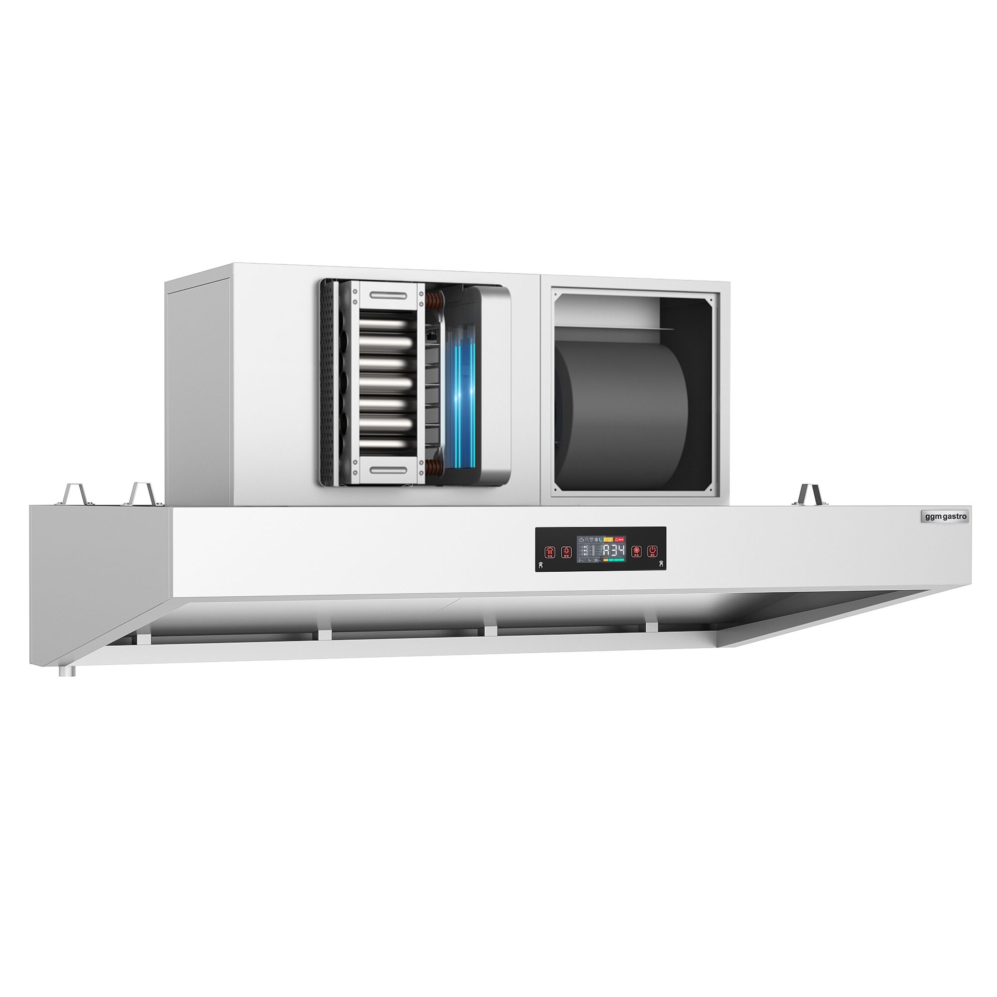 Hotte aspirante hybride - 2000 mm - efficacité de purification de l’air de 90 % - avec Smart Touch - LED