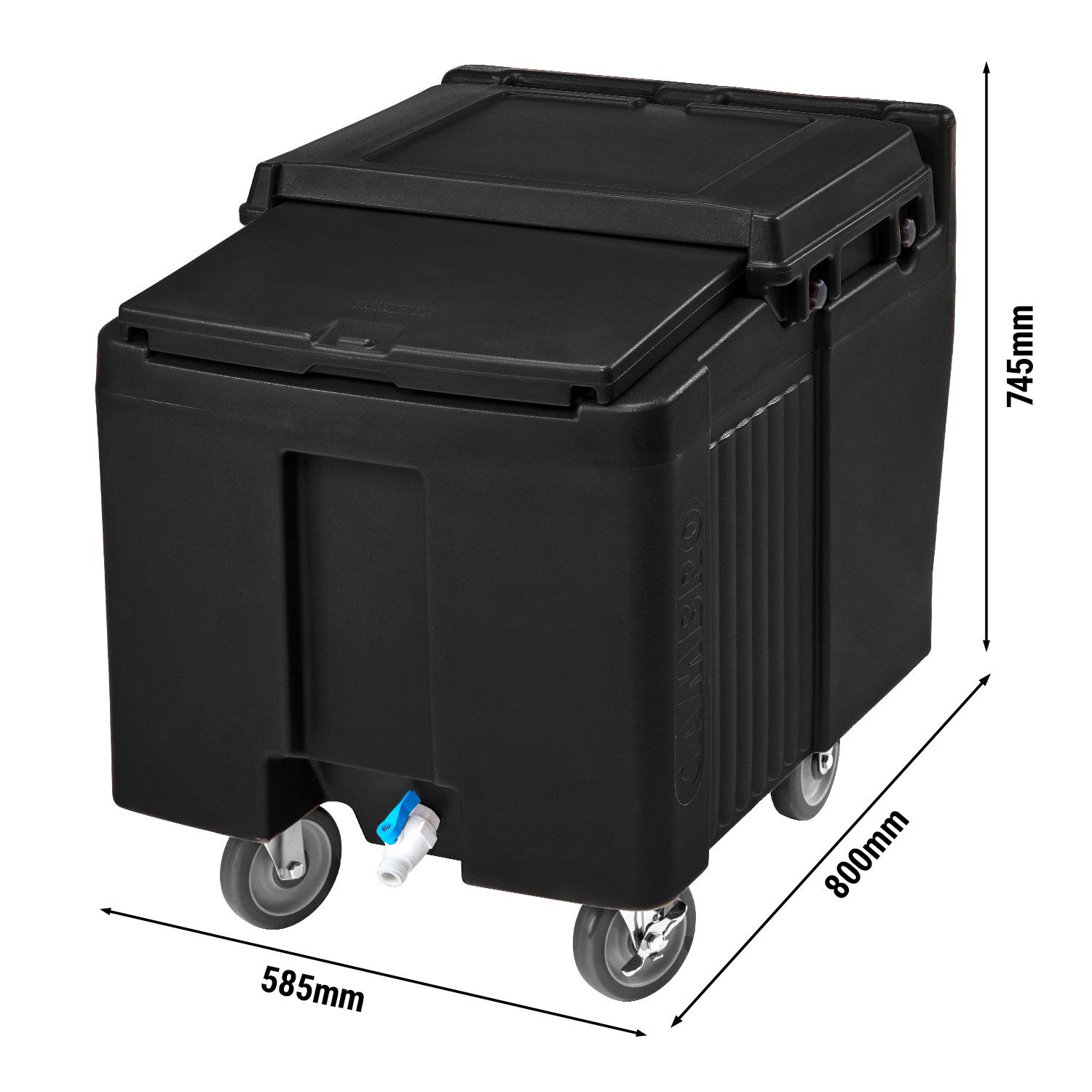 Cambro | Chariot à glace - 57 kg - Noir