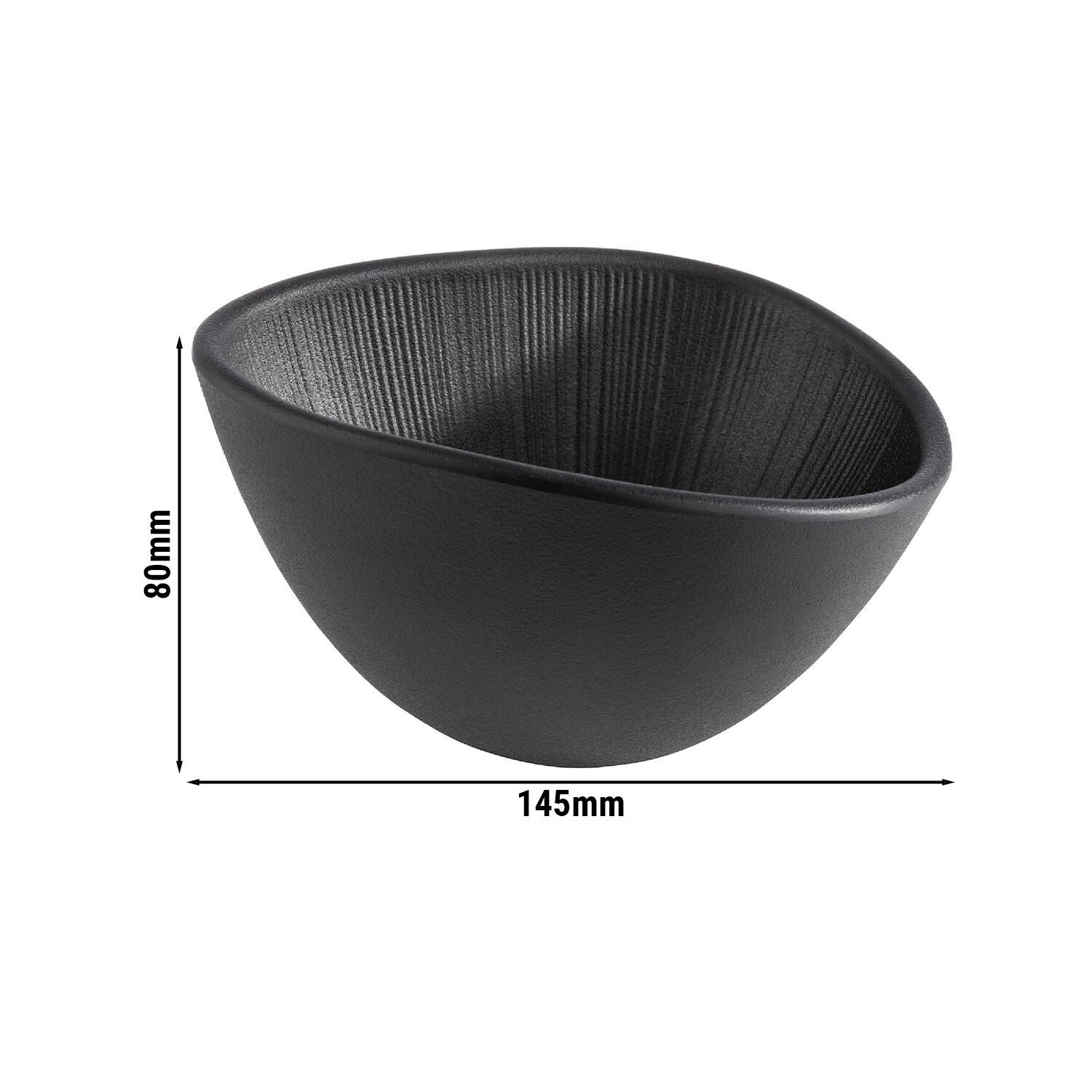 (6 pcs) Coupe - NERO - Mélamine - 300ml - rectangulaire - 145x125mm - Profondeur : 80mm - Noir