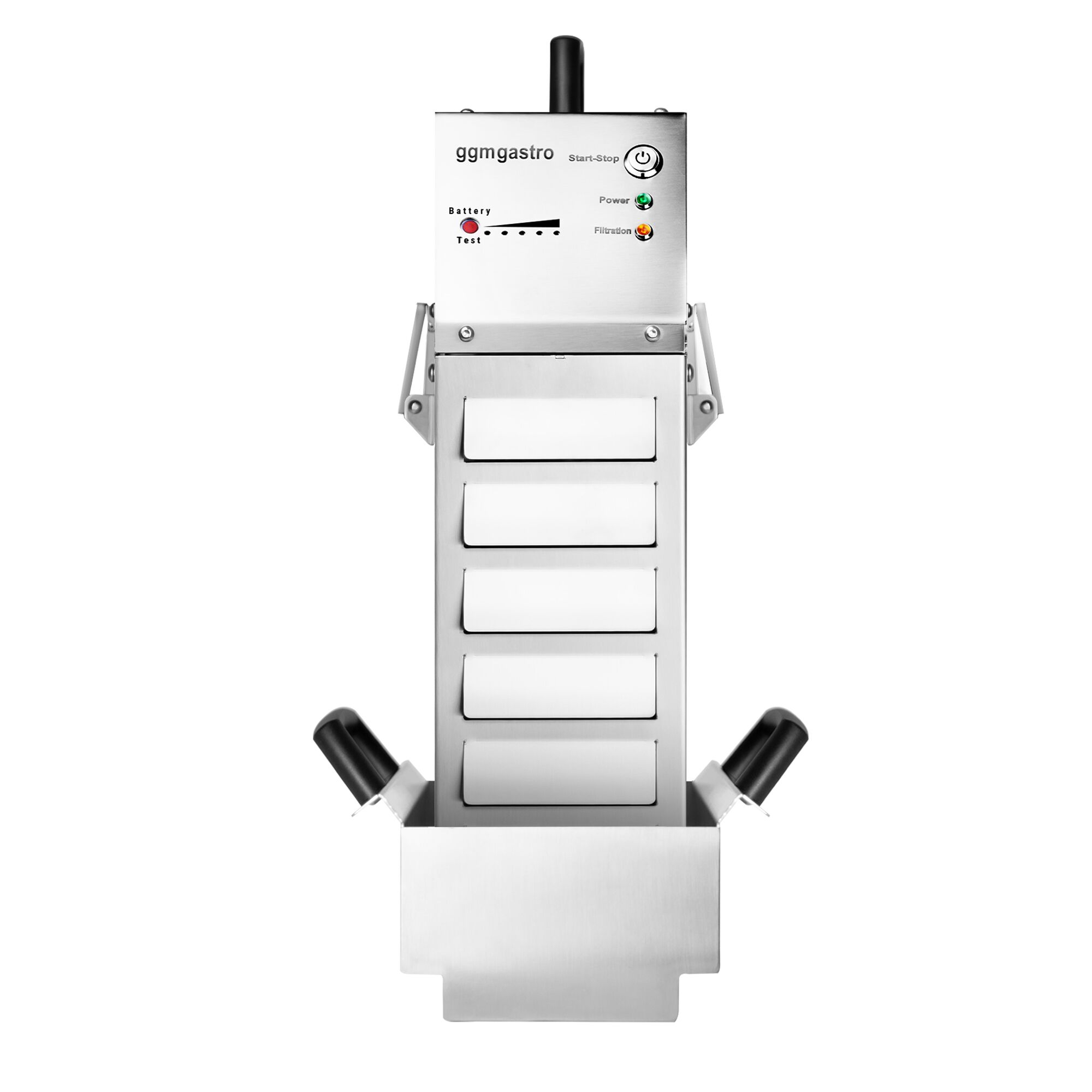 Portable Battery Fryer Oil Filter - 160x260x440mm - 50L/min - Stainless Steel - with Automatic Filtration - for Fryers up to 20L