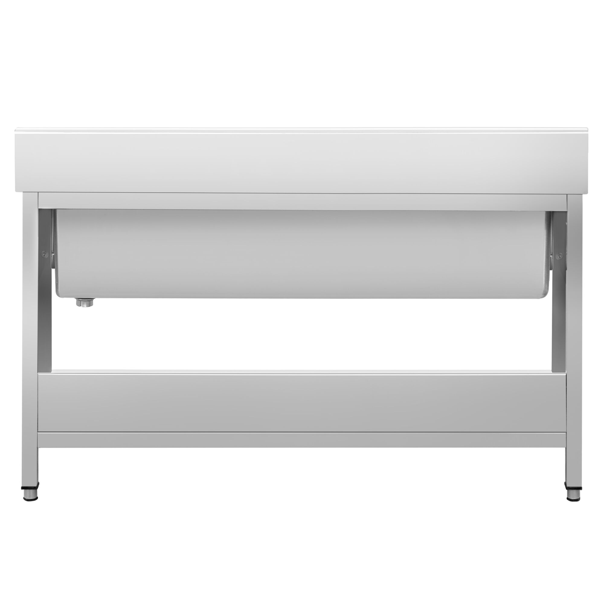 Plonge à marmites en inox PREMIUM - 2000x700mm - avec étagère basse & 1 bac
