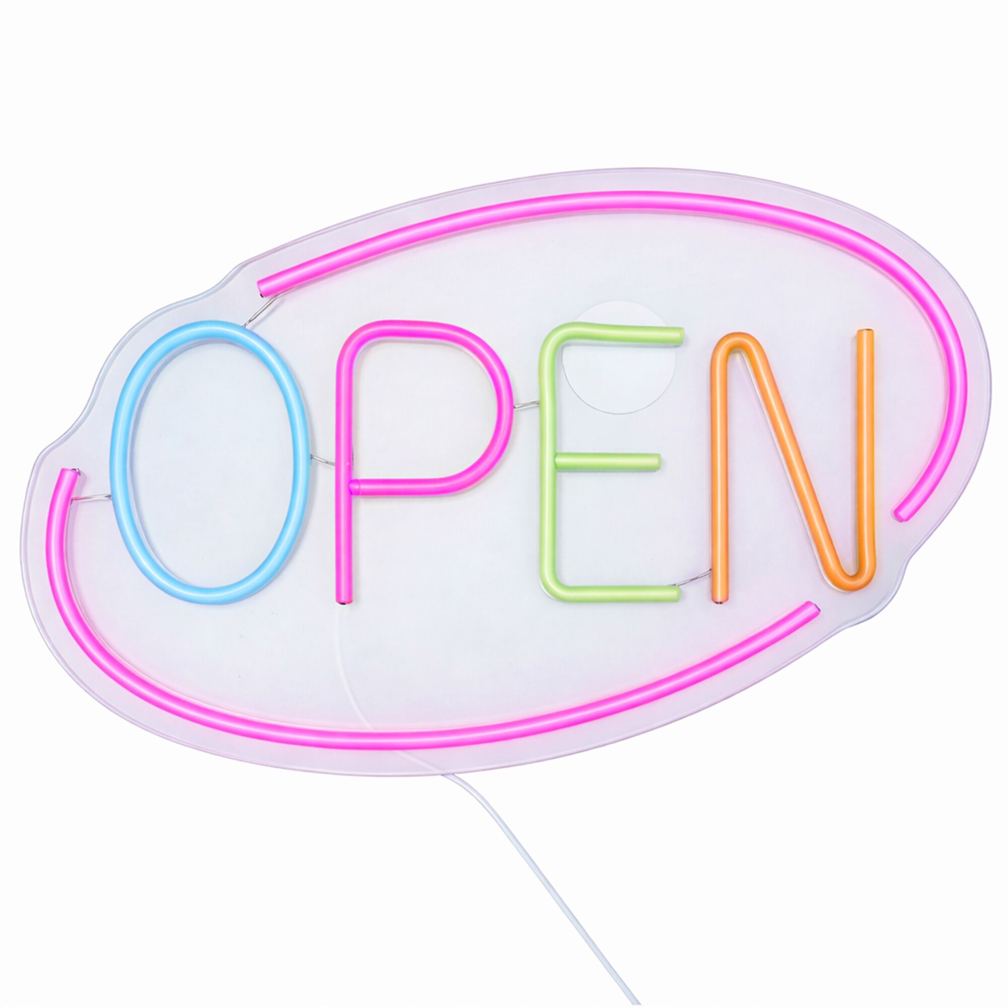 Enseigne lumineuse LED - OPEN - dimmable - Rose - Multicolore