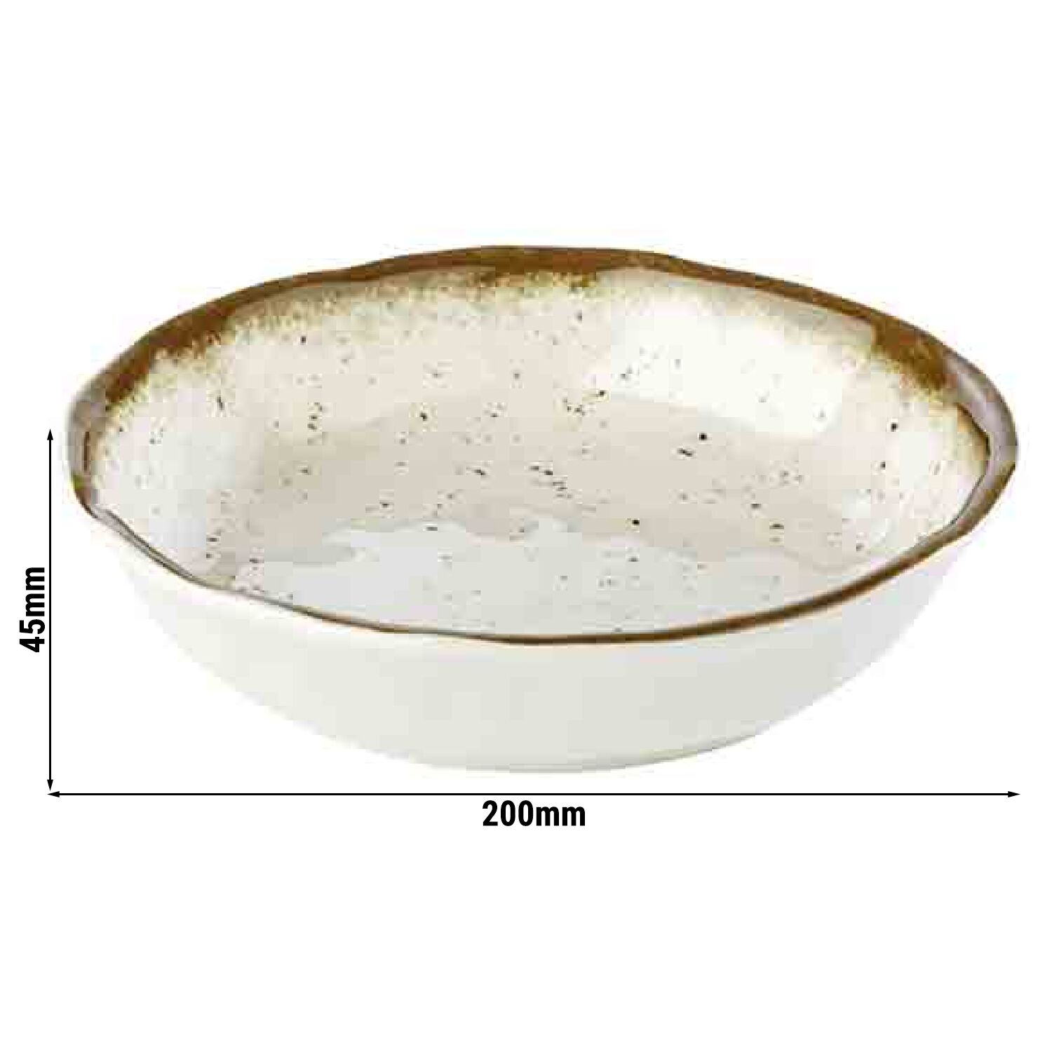 (6 pcs) Coupe - STONE ART - Mélamine - 600ml - carré - 200x200mm - Profondeur : 45mm - lot de 6 - Blanc/Brun