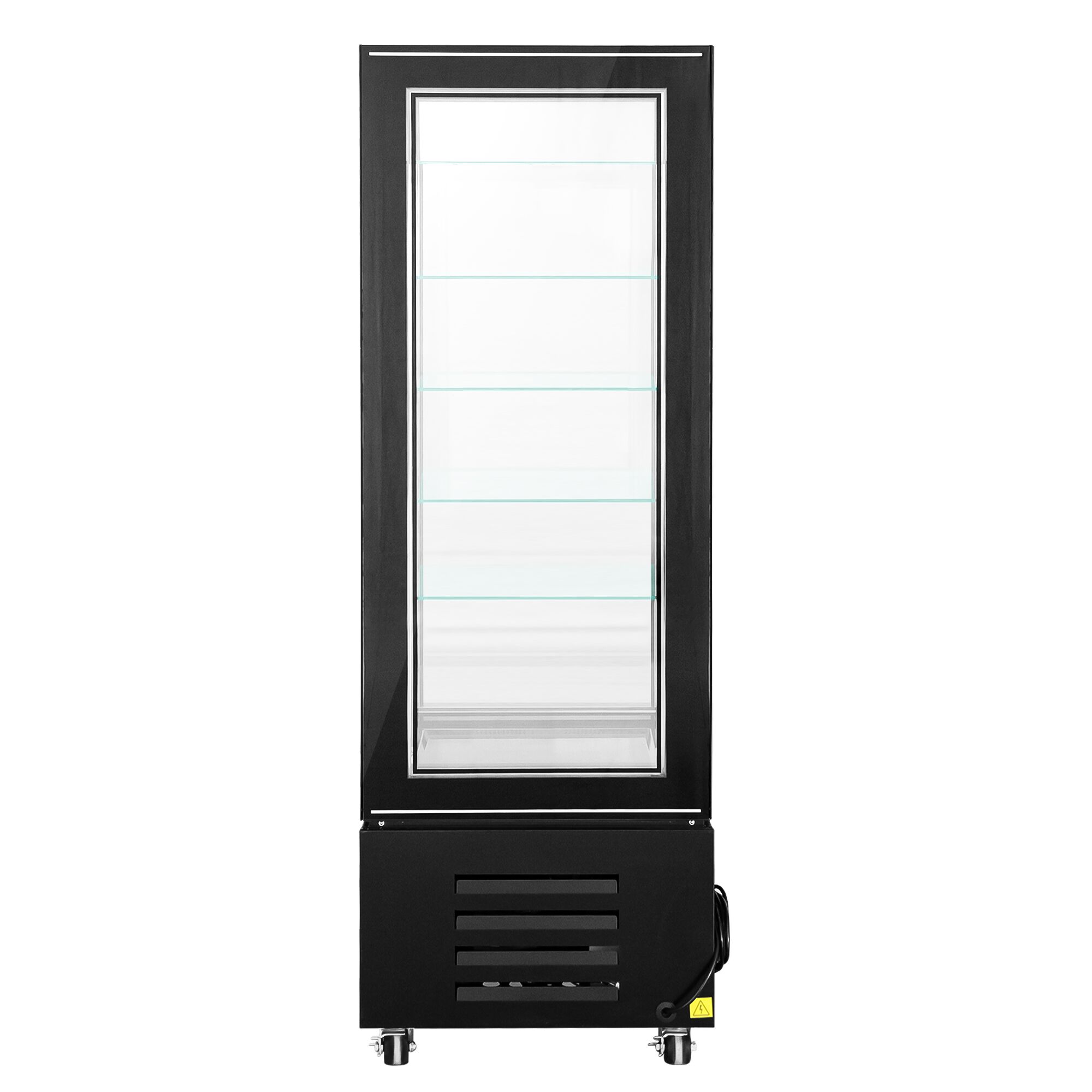 Vitrine réfrigérée 4 faces vitrées / Vitrine panoramique – 340 litres – 5 étagères – Noir