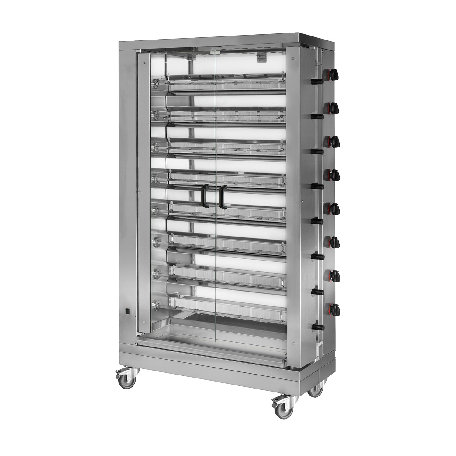 Gaz Rôtissoire à poulets Verticale - 8 broches pour jusqu’à 48 poulets - 47,2kW