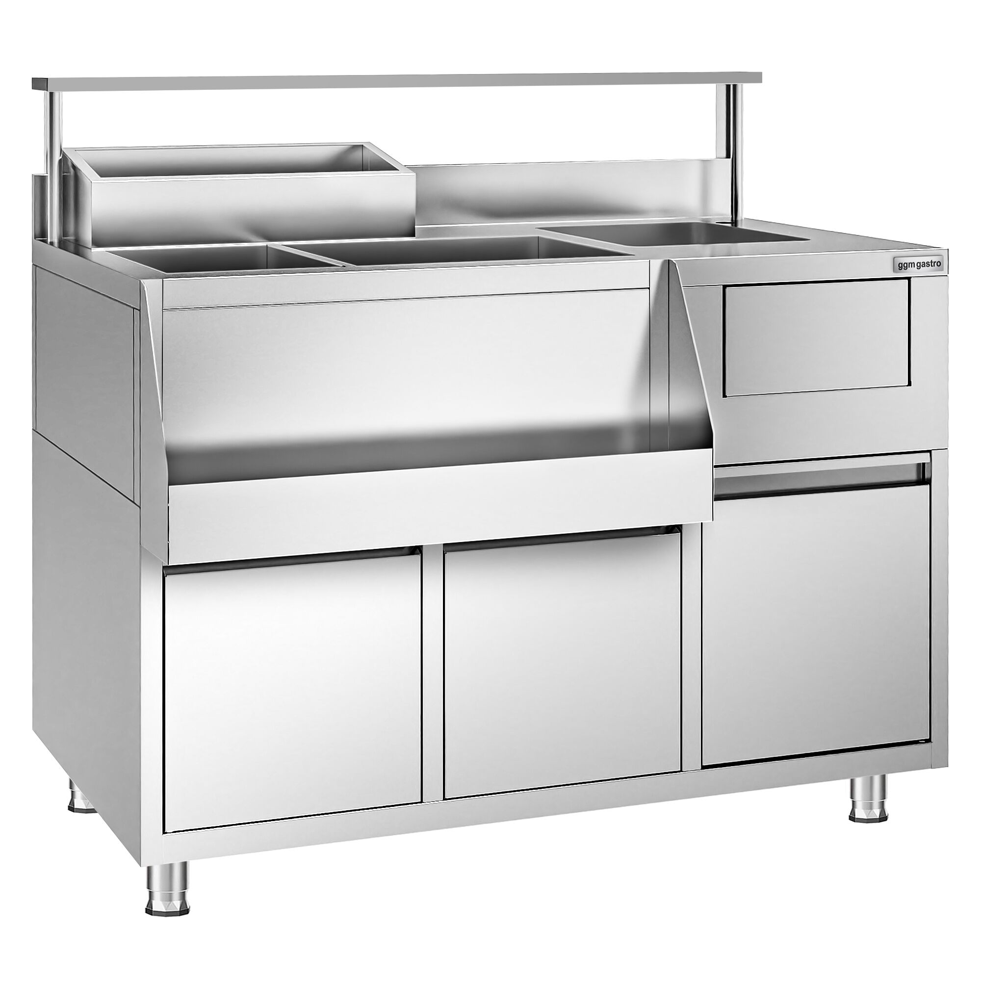 Table de préparation pour cocktails – inox – 1200 x 720 mm – avec 2 tiroirs