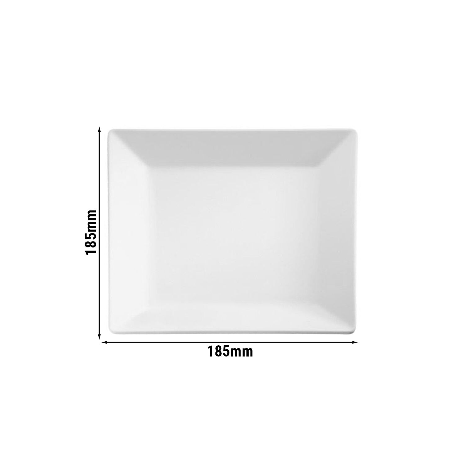 (6 pcs) Plateau de présentation - PURE - Mélamine - 185x185mm - Hauteur:25mm - Blanc