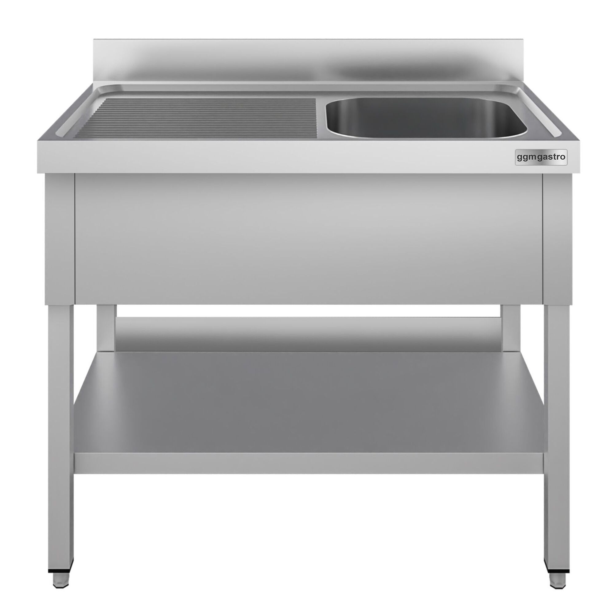 Plonge en inox ECO - 1200x600mm - avec étagère basse - 1 bac à droite