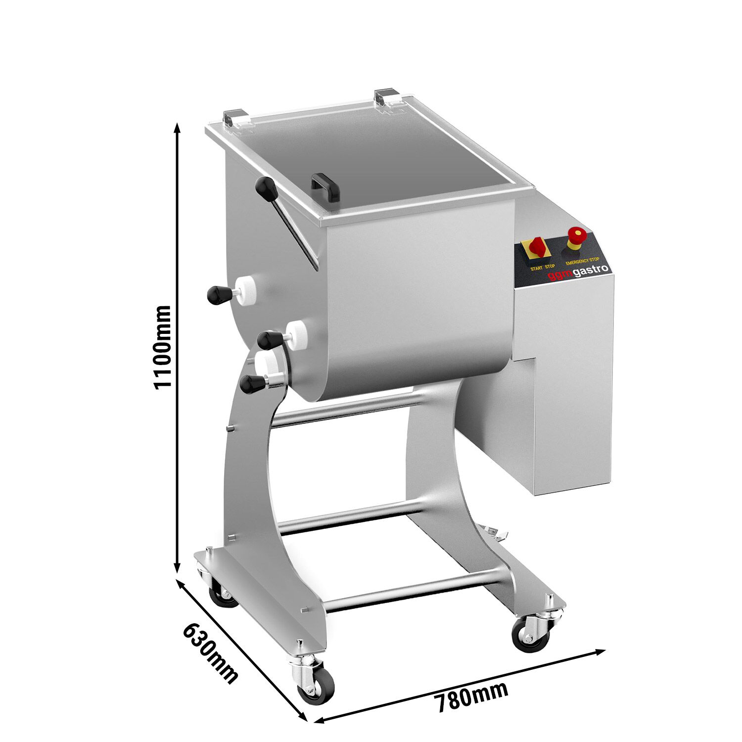 Electric Commercial Meat Mixer - 50kg - 1.5kW - Reverse Function