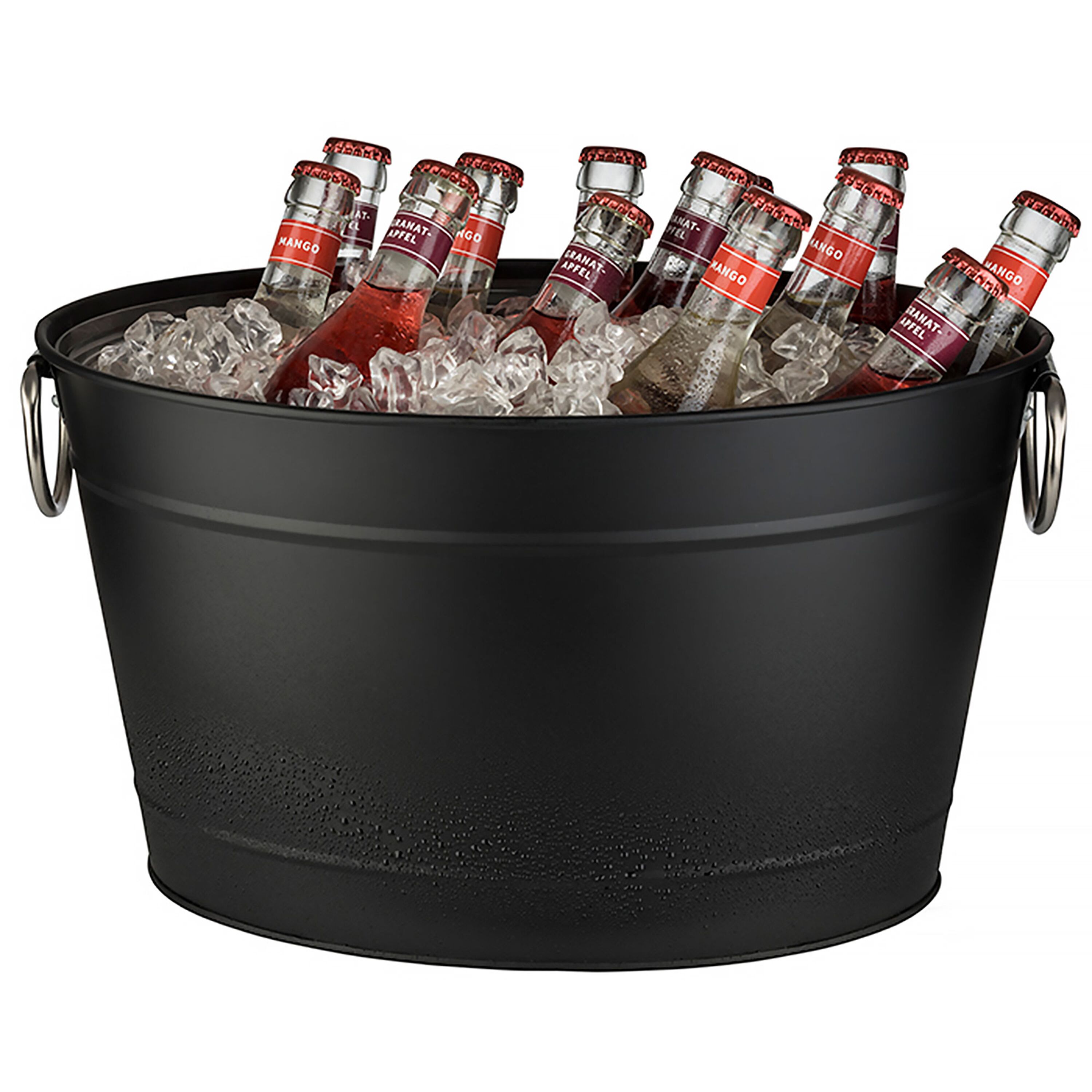 Vasque à bouteilles - TIN - Métal galvanisé - 11 litres - Noir - avec bac intérieur plastique