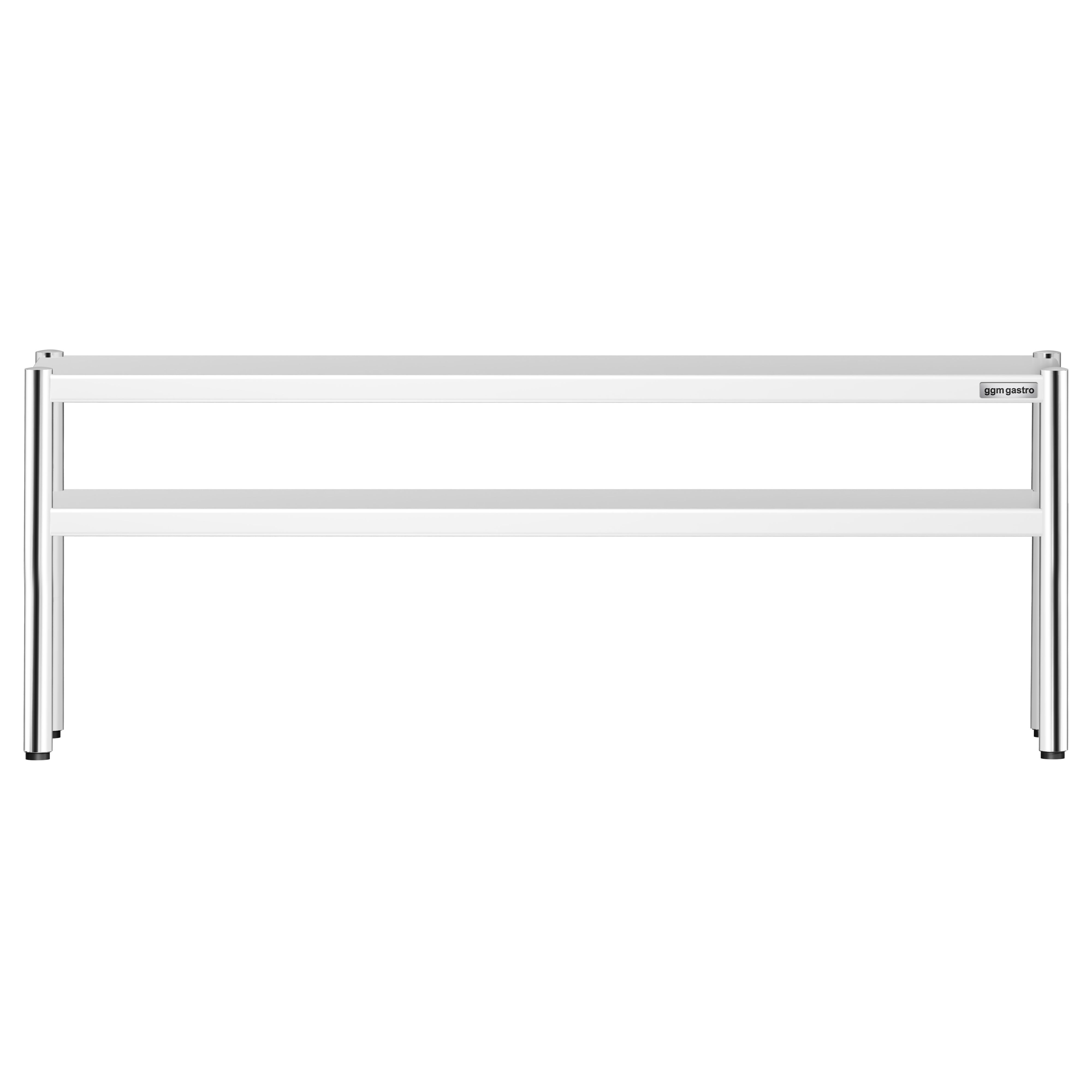 Étagère supérieure en inox – 2 niveaux – 2000 × 370 mm – hauteur réglable