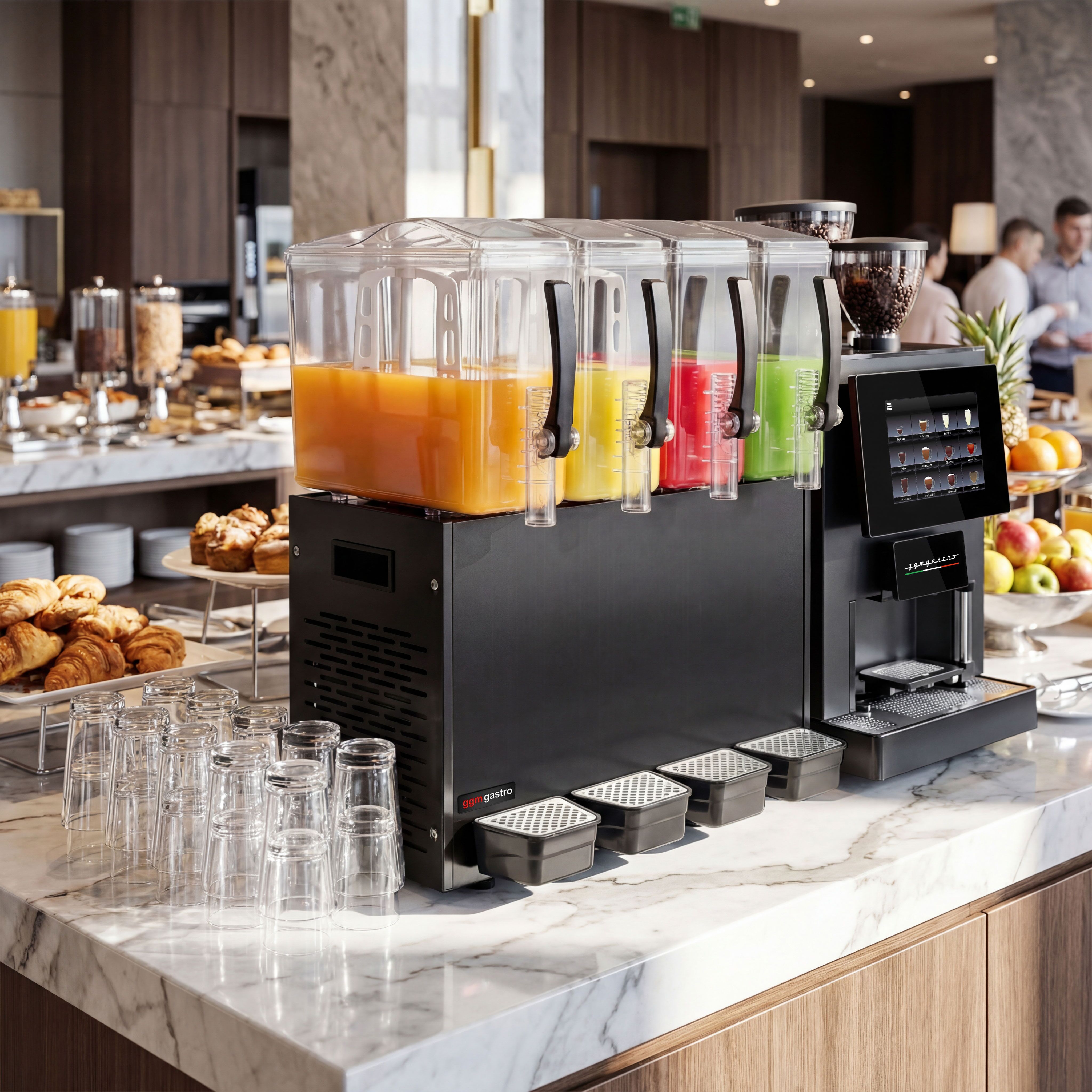 Distributeur de jus - 4 x 10 litres - Noir