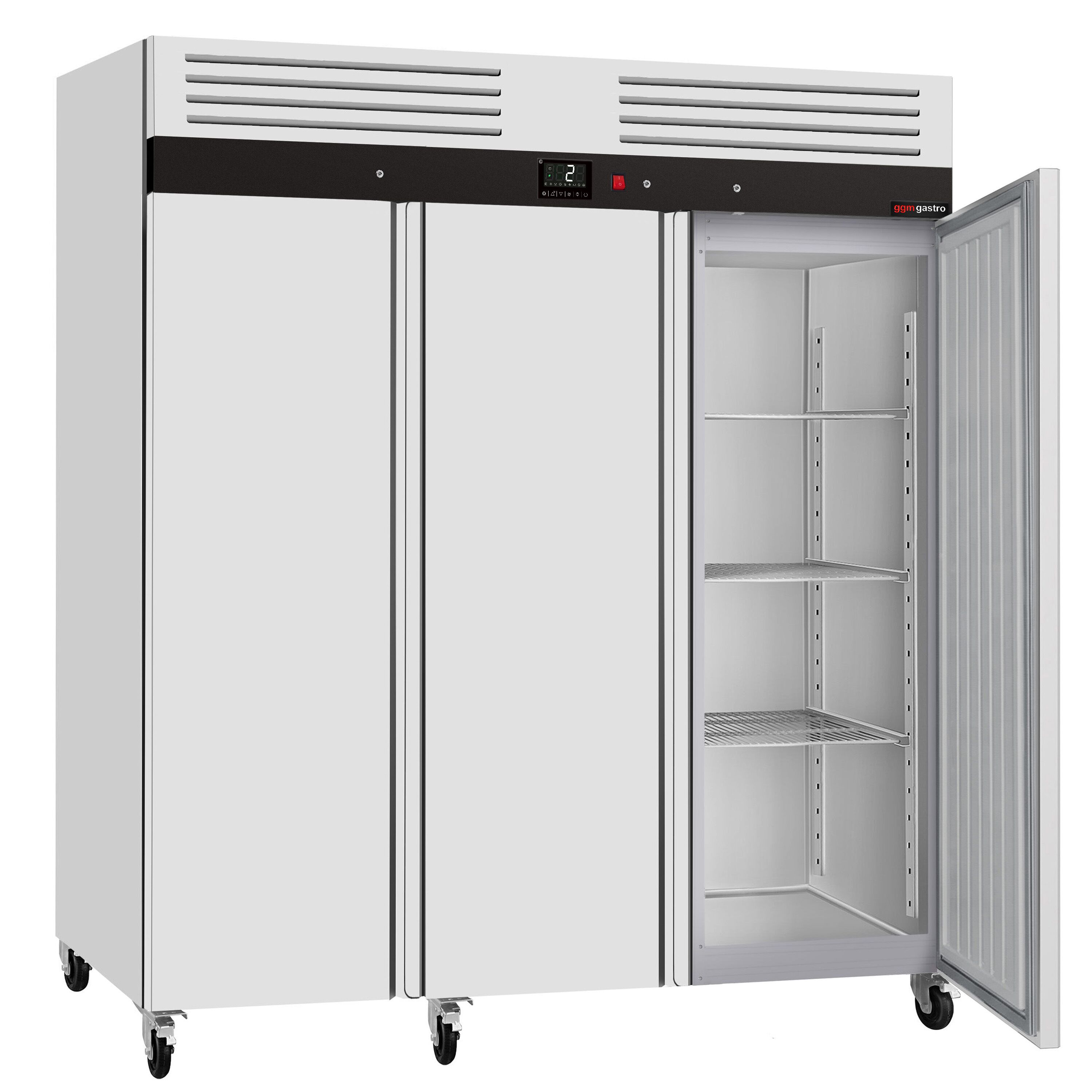 Kühlschrank Edelstahl ECO - 2100 Liter - mit 3 Edelstahltüren - Innenseite der Tür aus Kunststoff