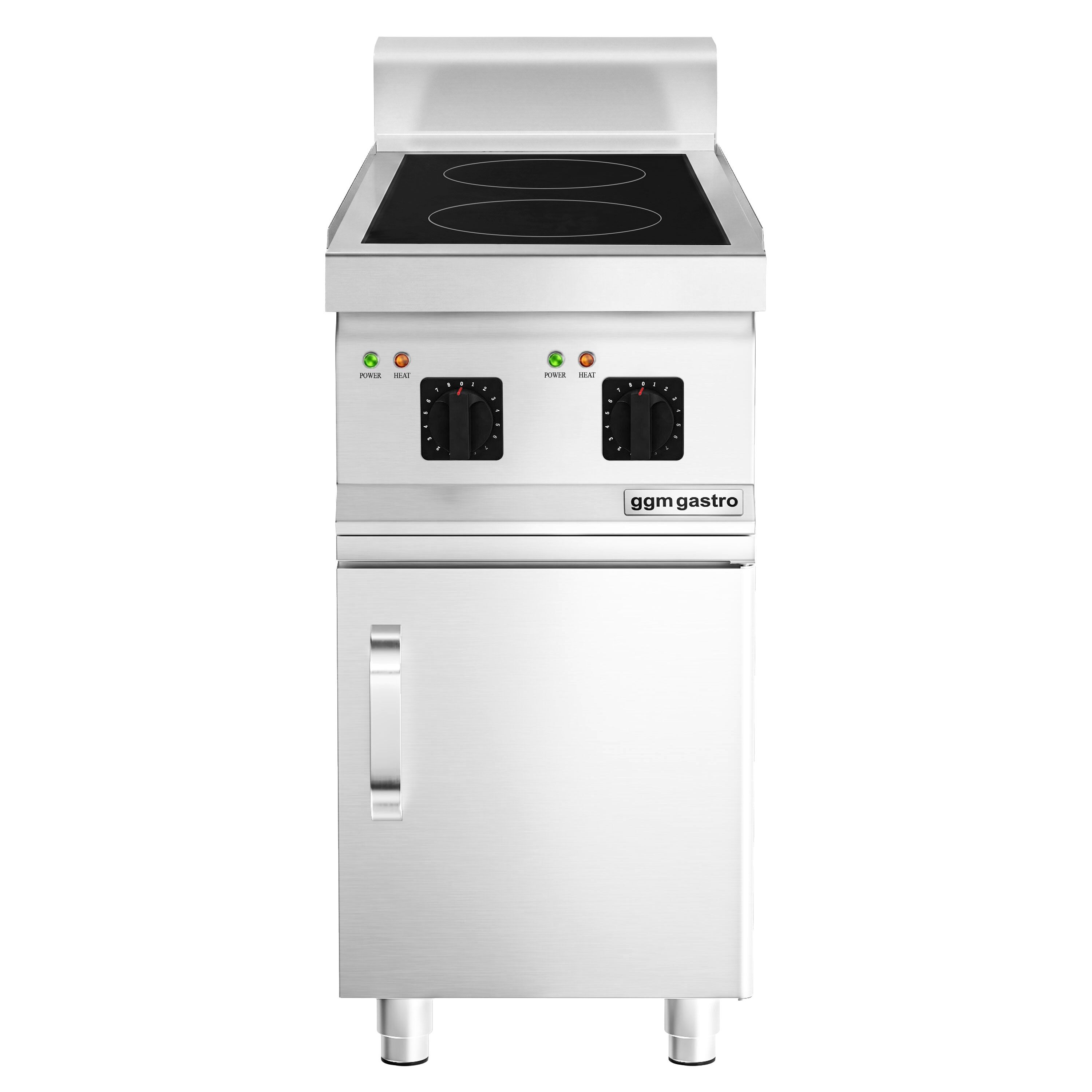 Cuisinière à induction - 7 kW - 2 plaques de cuisson - incl. meuble bas avec 1 porte