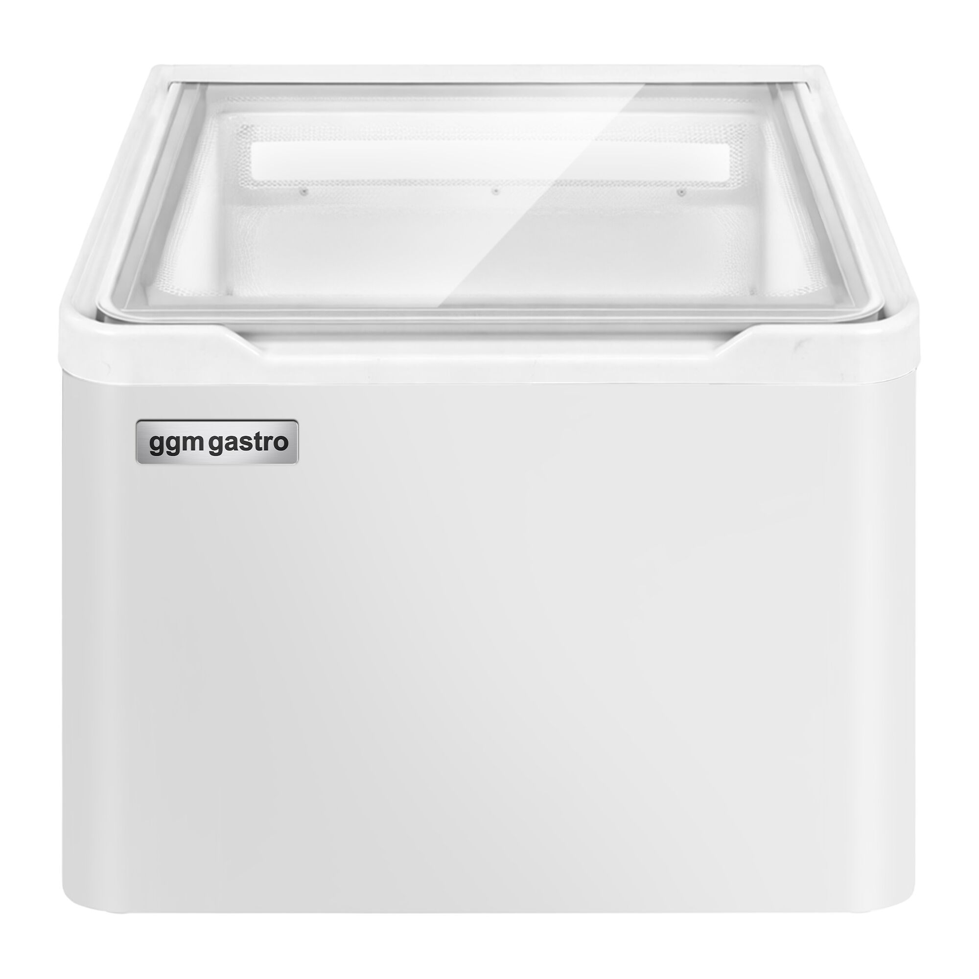 Vitrine à glaces à poser - 465mm - Froid statique - pour 2 bacs de 5 L - Blanc - Côté client