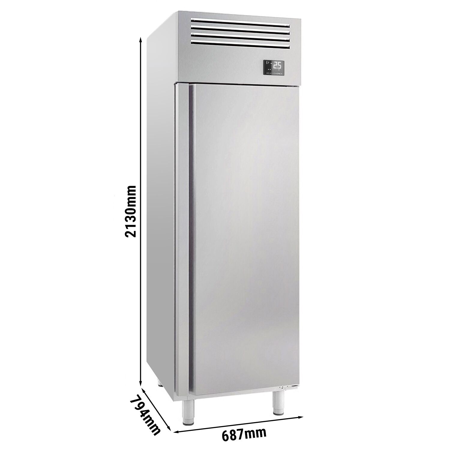 Armoire réfrigérée positive Inox AISI 304 PREMIUM PLUS - GN 2/1 - 560 L - avec 1 porte