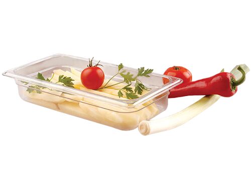 (12 stuks) Polycarbonaat GN-bak GN 1/3 - transparant - 3,6 liter - Diepte: 100mm