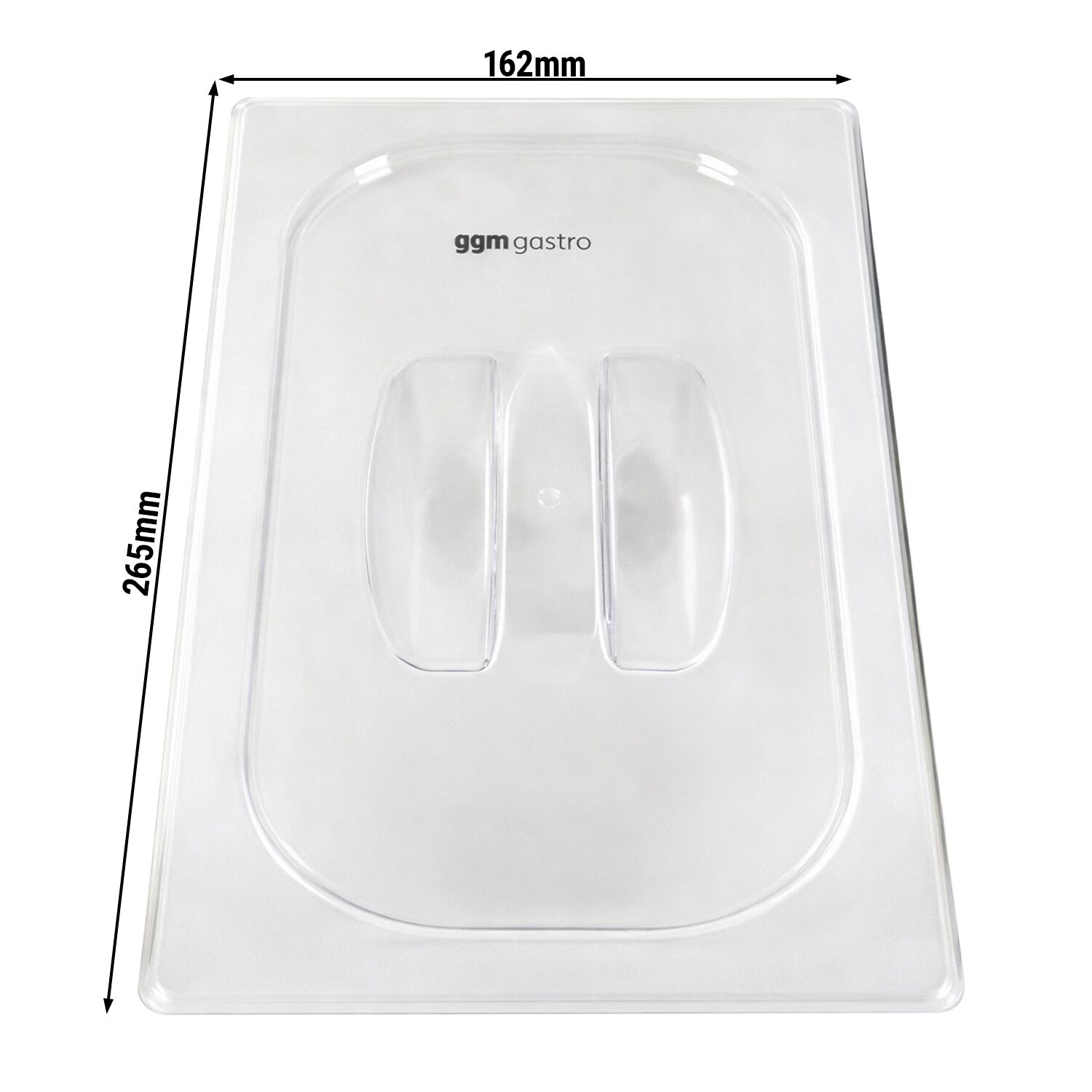 (6 pièces) Couvercle en Polycarbonate - GN 1/4 - Transparent - 265x162x23mm