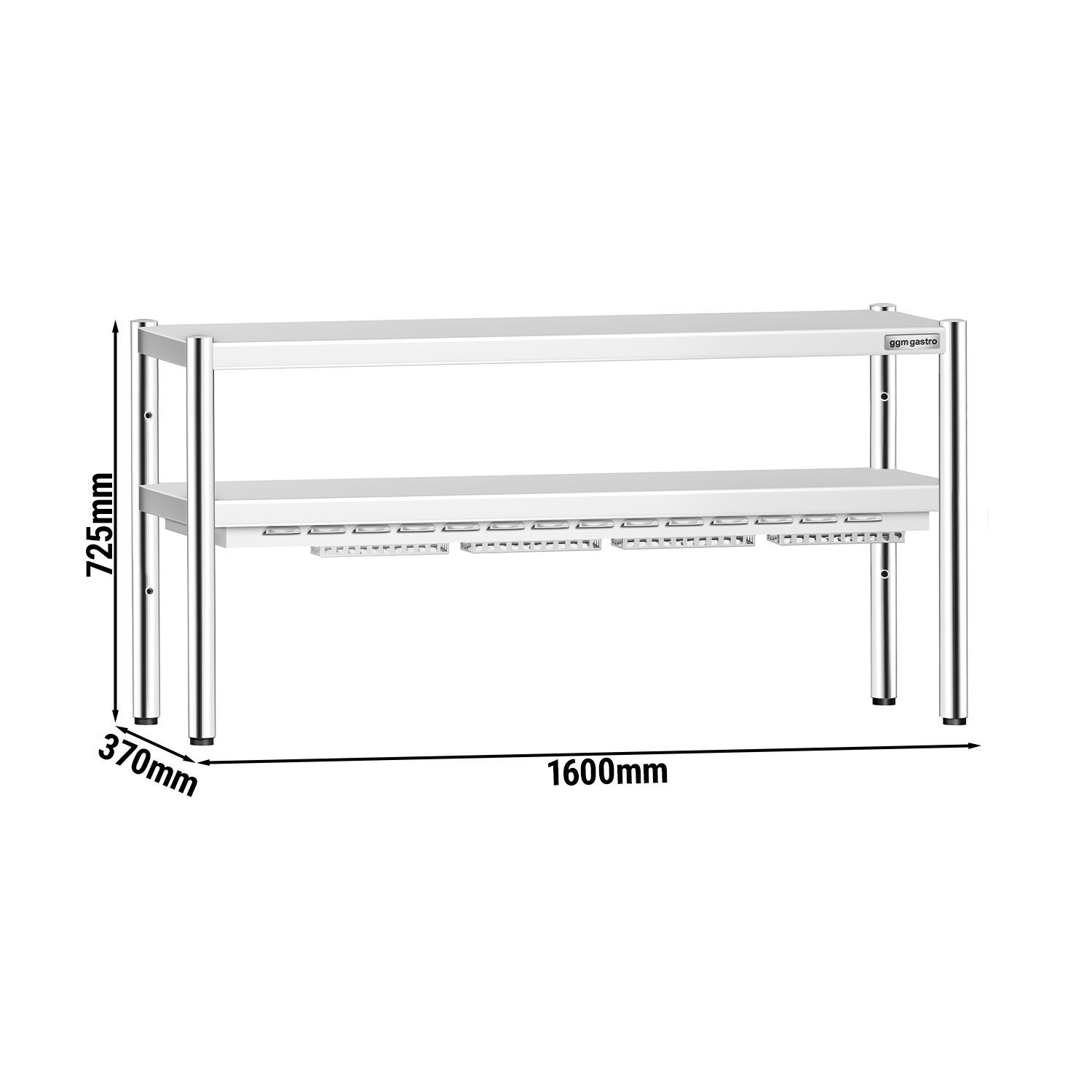 Pont chauffant PREMIUM infrarouge à résistances céramiques - 1600x370mm - 1,4kW - réglable en hauteur