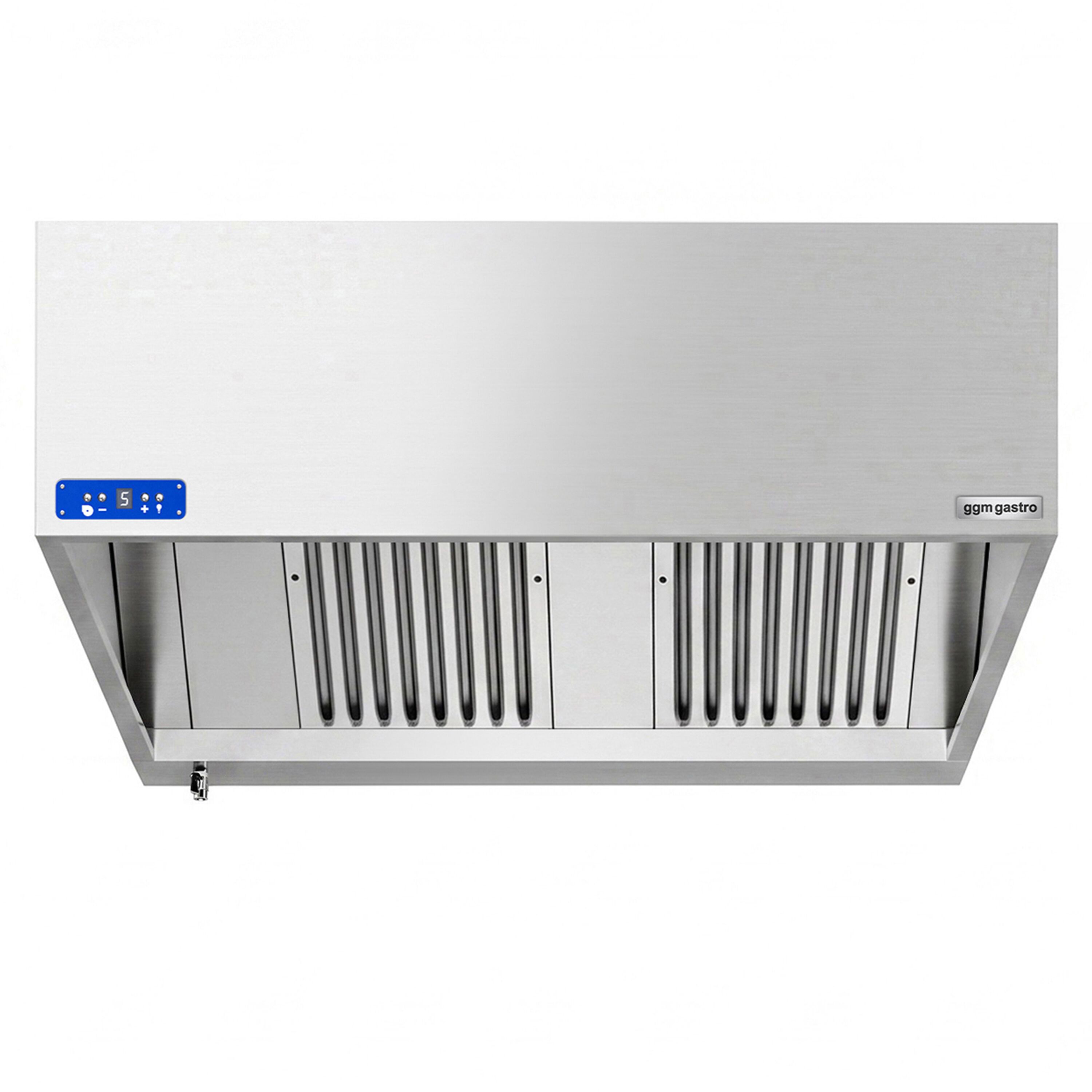 Commercial Wall-Mounted Extractor Hood with Motor – 1200mm – with Speed Controller, Baffle Filters & Lighting