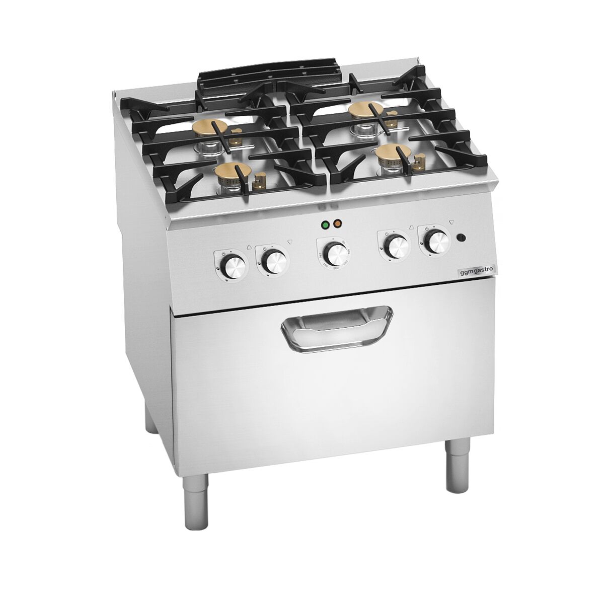 Fourneau à gaz – 24 kW – 4 brûleurs – avec four électrique à convection – 4,68 kW