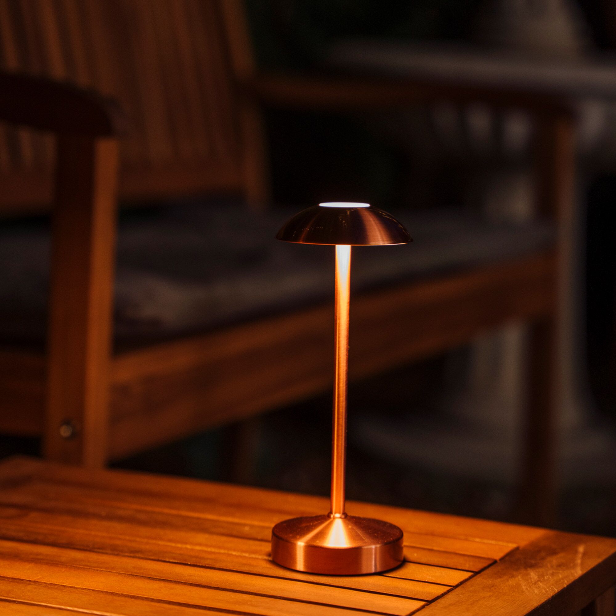 (4 pièces) Lampe de table – ALVA – dimmable en 3 niveaux – Ø 80 mm – Cuivre