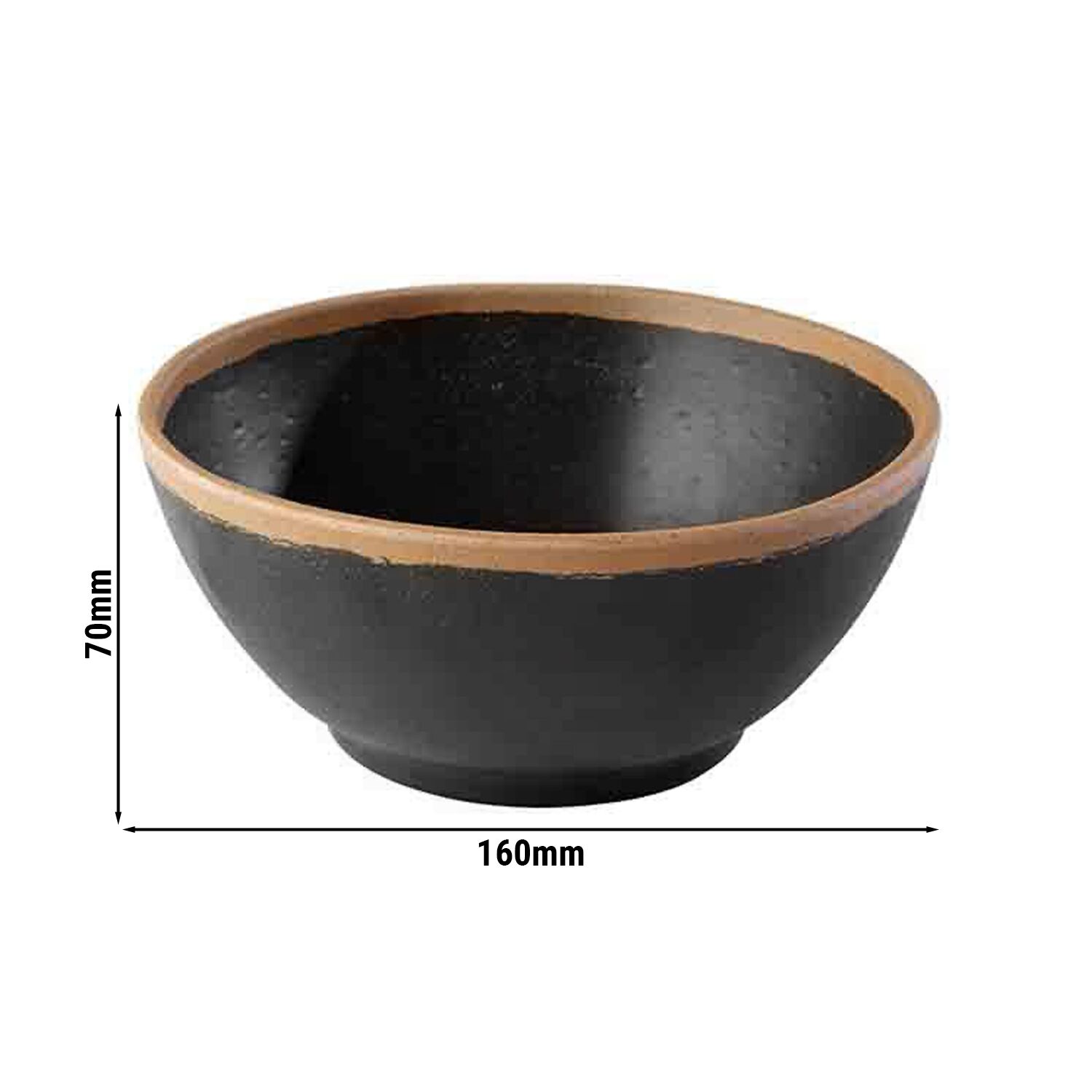 (6 pcs) Coupe - CROCKER - Mélamine - 0,7L - Ø 160mm - Profondeur : 70mm - Brown/Terracotta