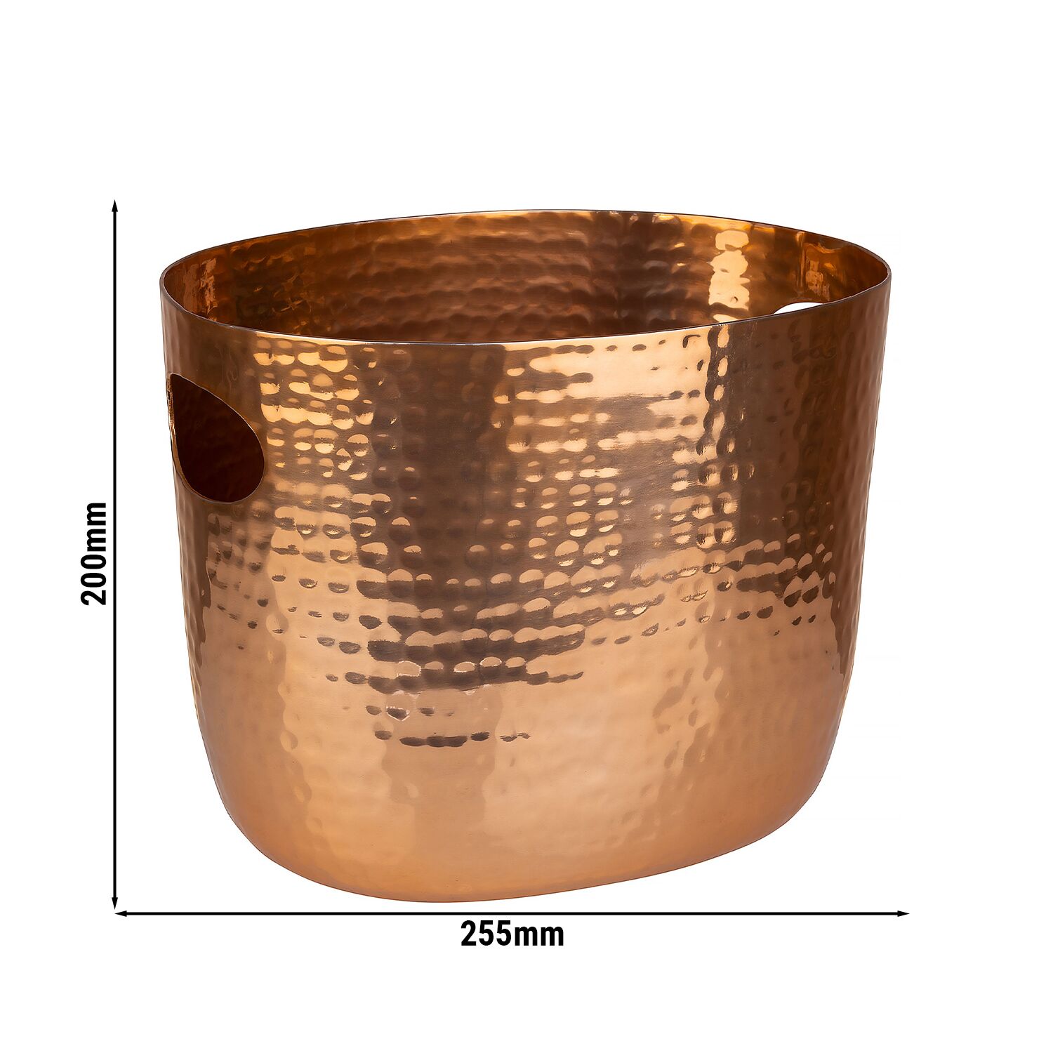 Seau à champagne - Aluminium - 3.9 litres - Ø255mm - Hauteur:200mm - Cuivre - avec poignées