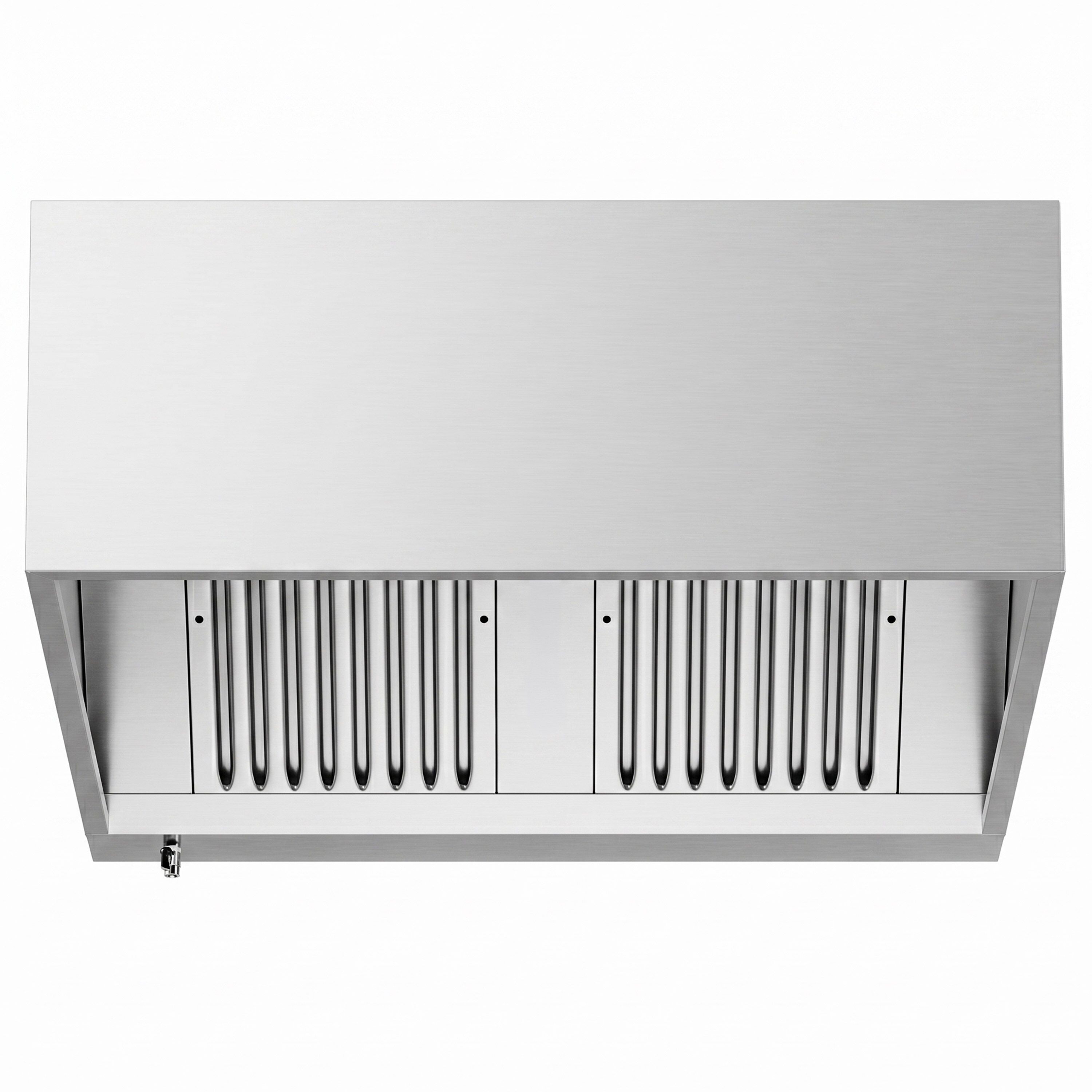 Hotte à adosser professionnelle - Profondeur 1100 - 1200mm - sans moteur - avec filtres et éclairage
