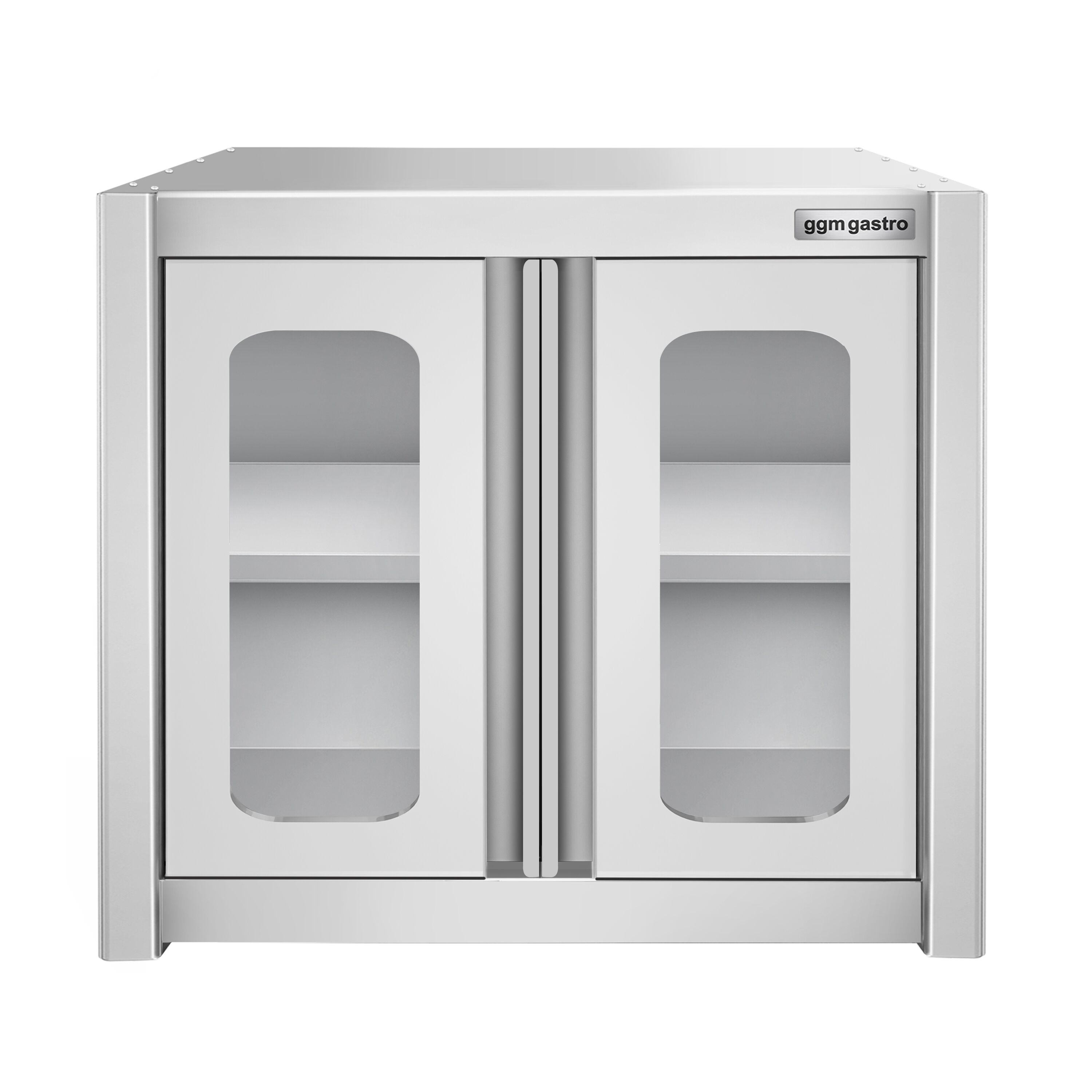 Armoire murale en acier inoxydable - 800x400mm - avec portes battantes vitrées - 650mm de haut