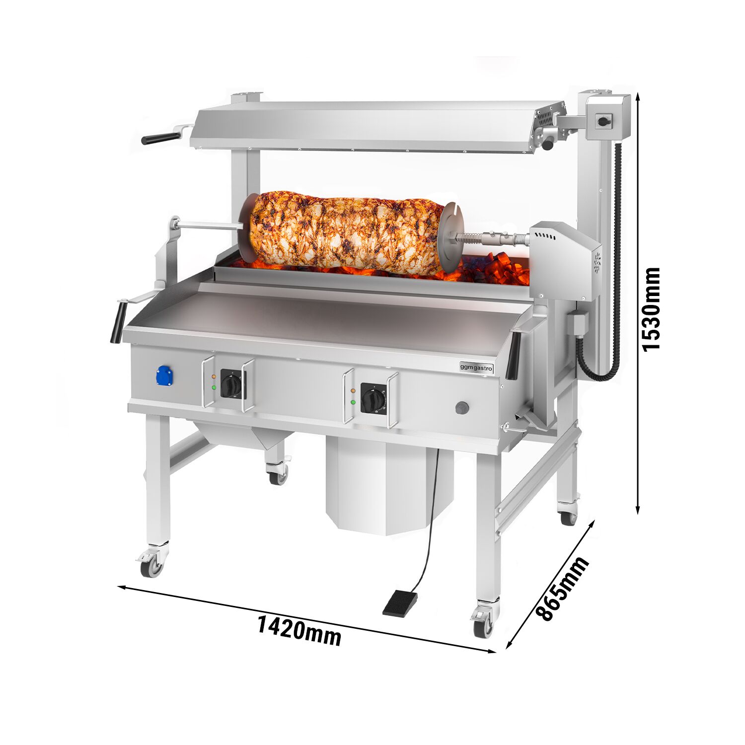 Elektro Cag Kebab Maschine - 14kW - max. 85 kg - horizontal - Standgerät