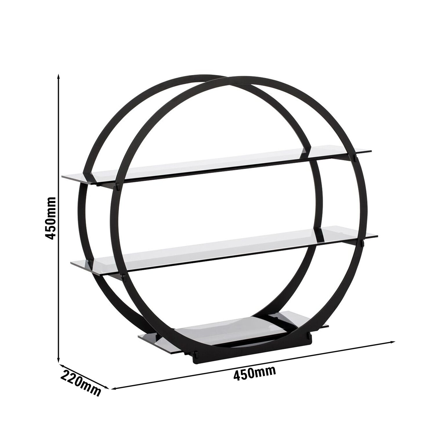 Présentoir buffet / étagère - Ø 450 mm - Noir
