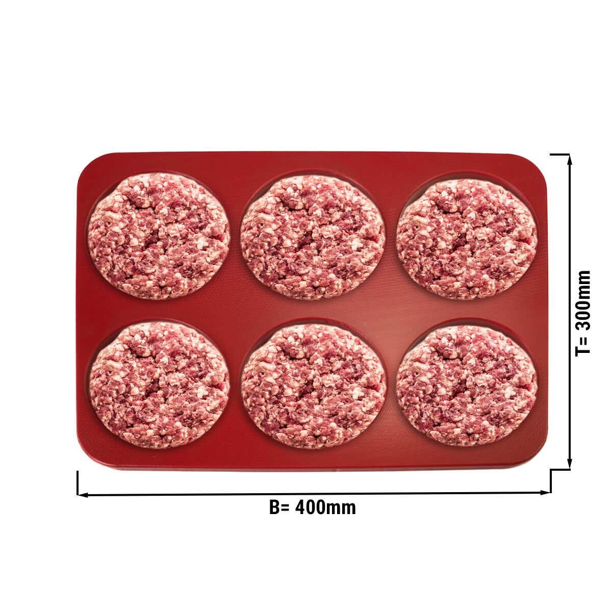 Forma do burgerów – z tworzywa sztucznego – duża – Ø 120 mm – 6 otworów – 175 g