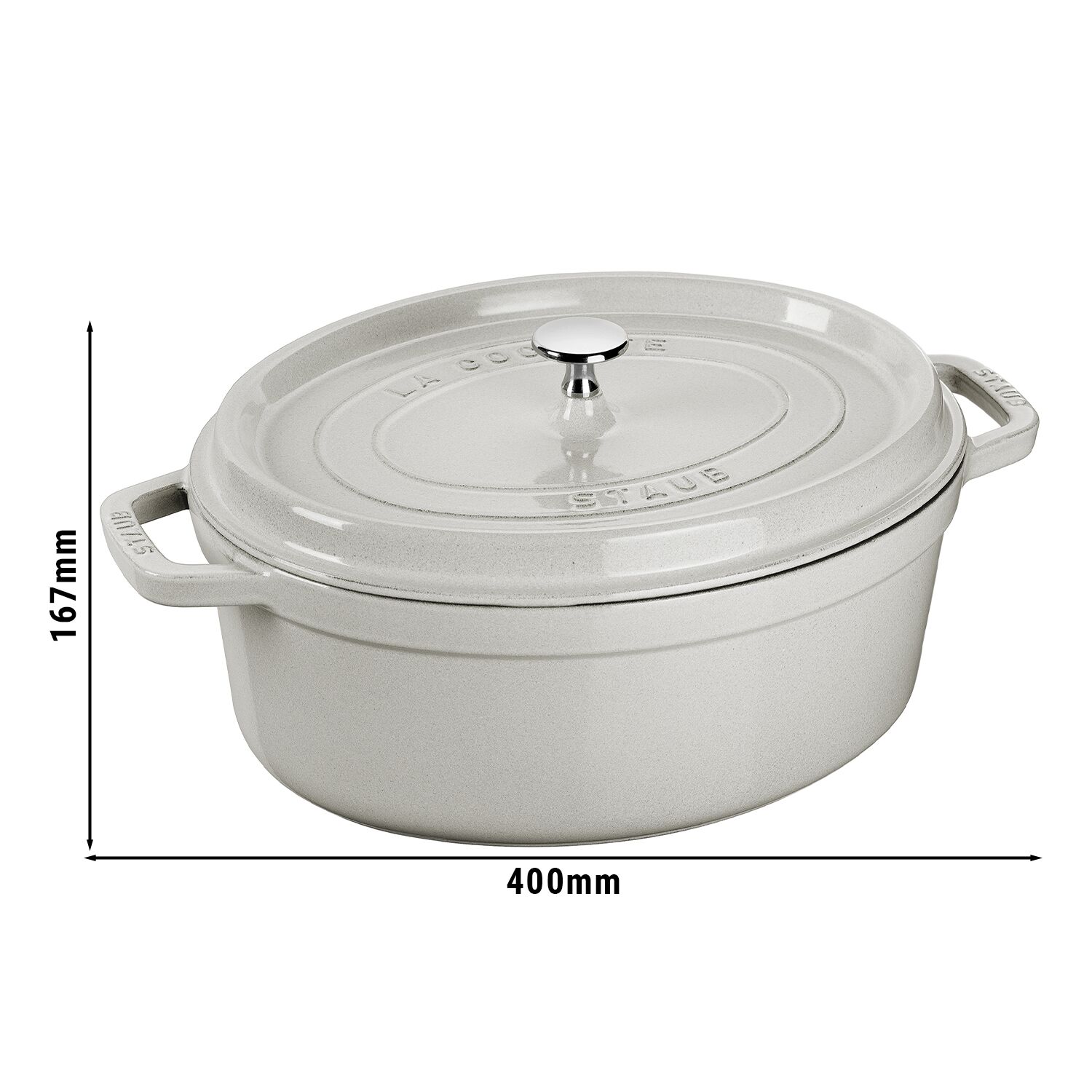 STAUB | LA COCOTTE - Kookpot - Ovaal - 330mm - Gietijzer - Witte truffel