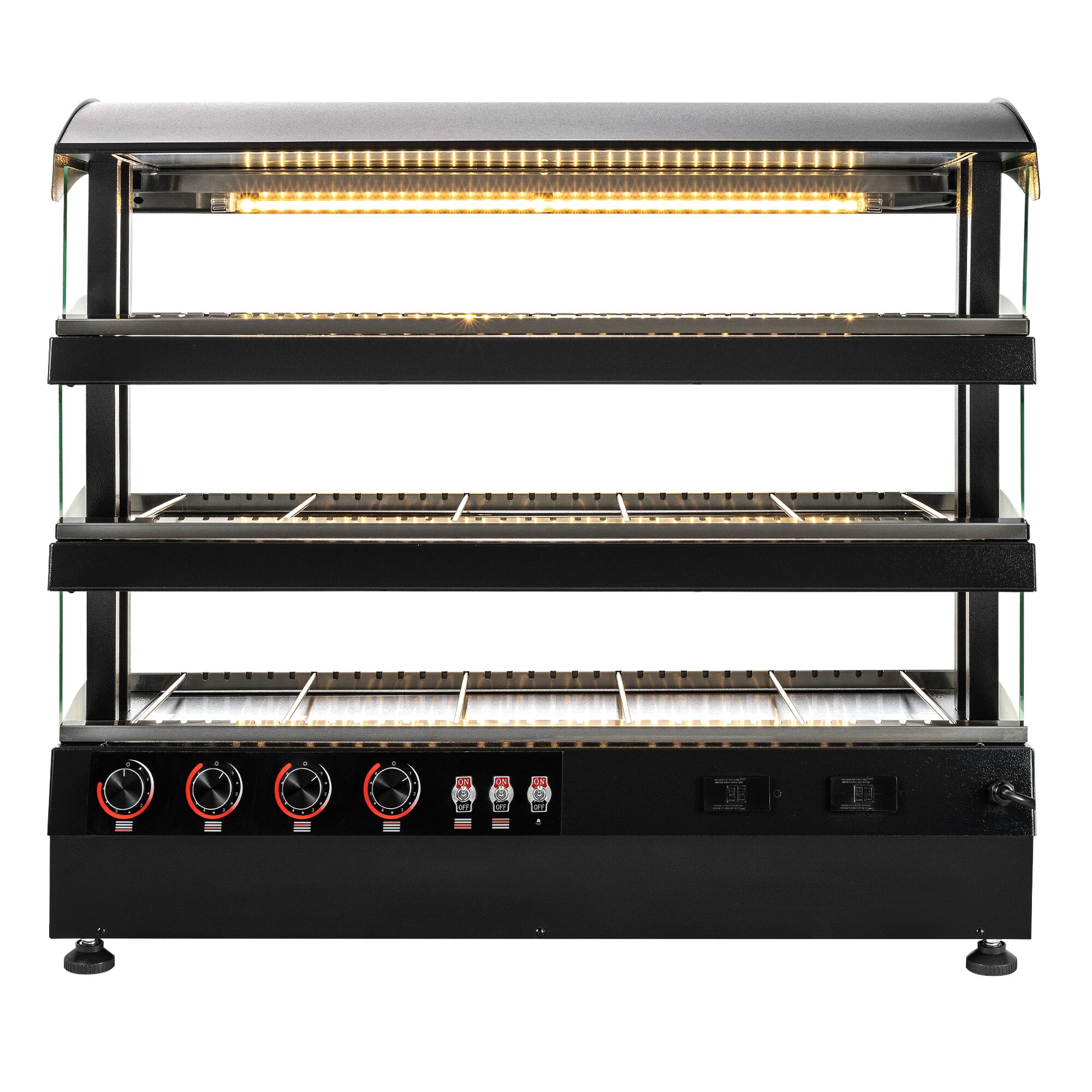 Vitrine chauffante – 995 mm – 1,02 kW – avec 3 étagères – réglable séparément
