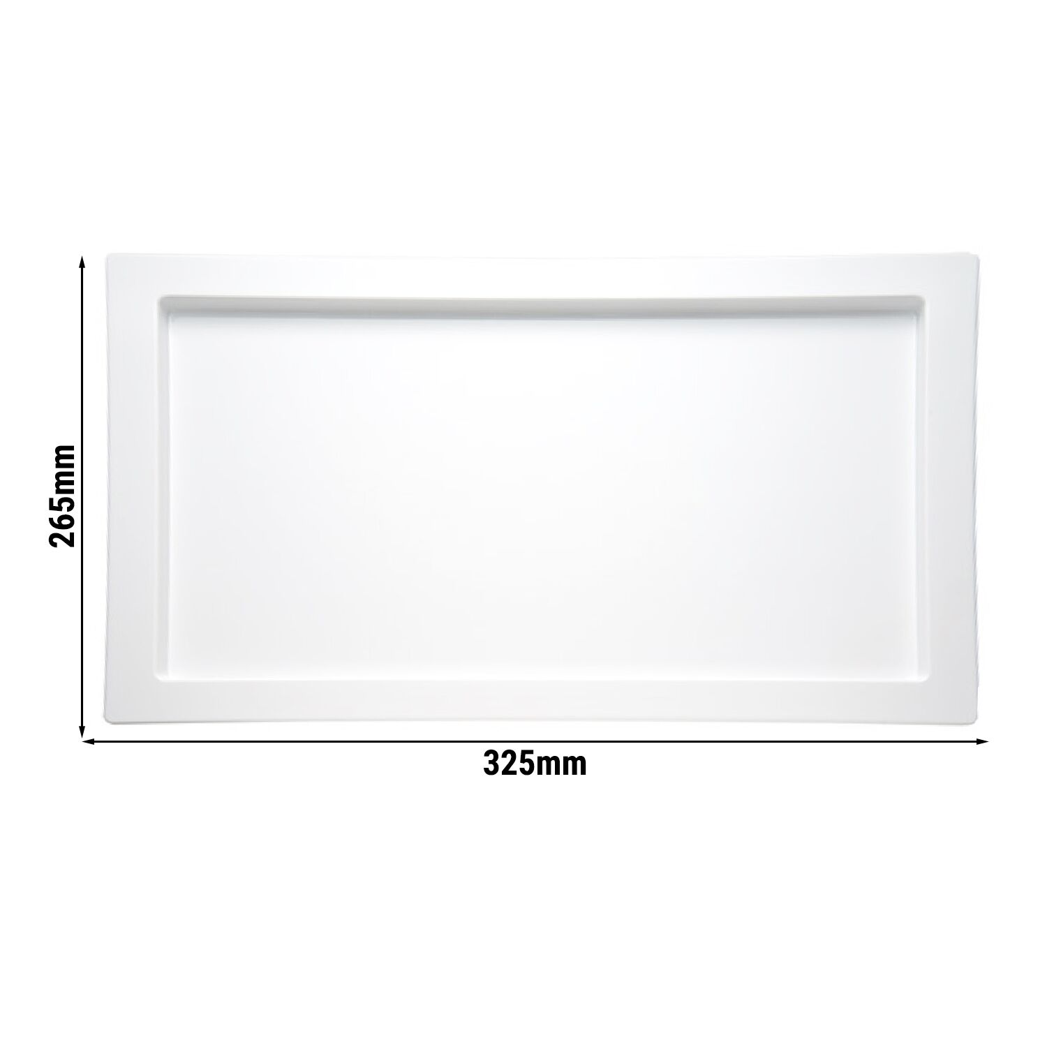 (6 pièces) Plateau GN 1/2 – FRAMES – Mélamine – Hauteur : 20 mm – Blanc