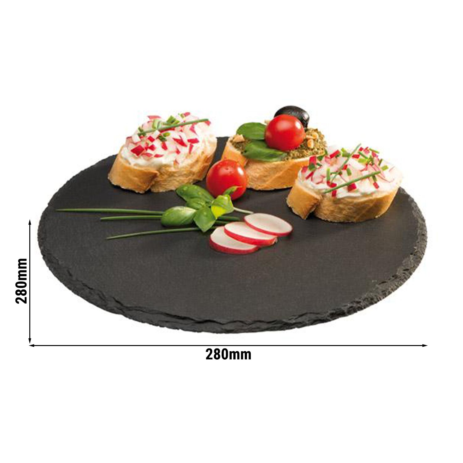 (6 pcs) Plateau en ardoise naturelle - Ø280mm