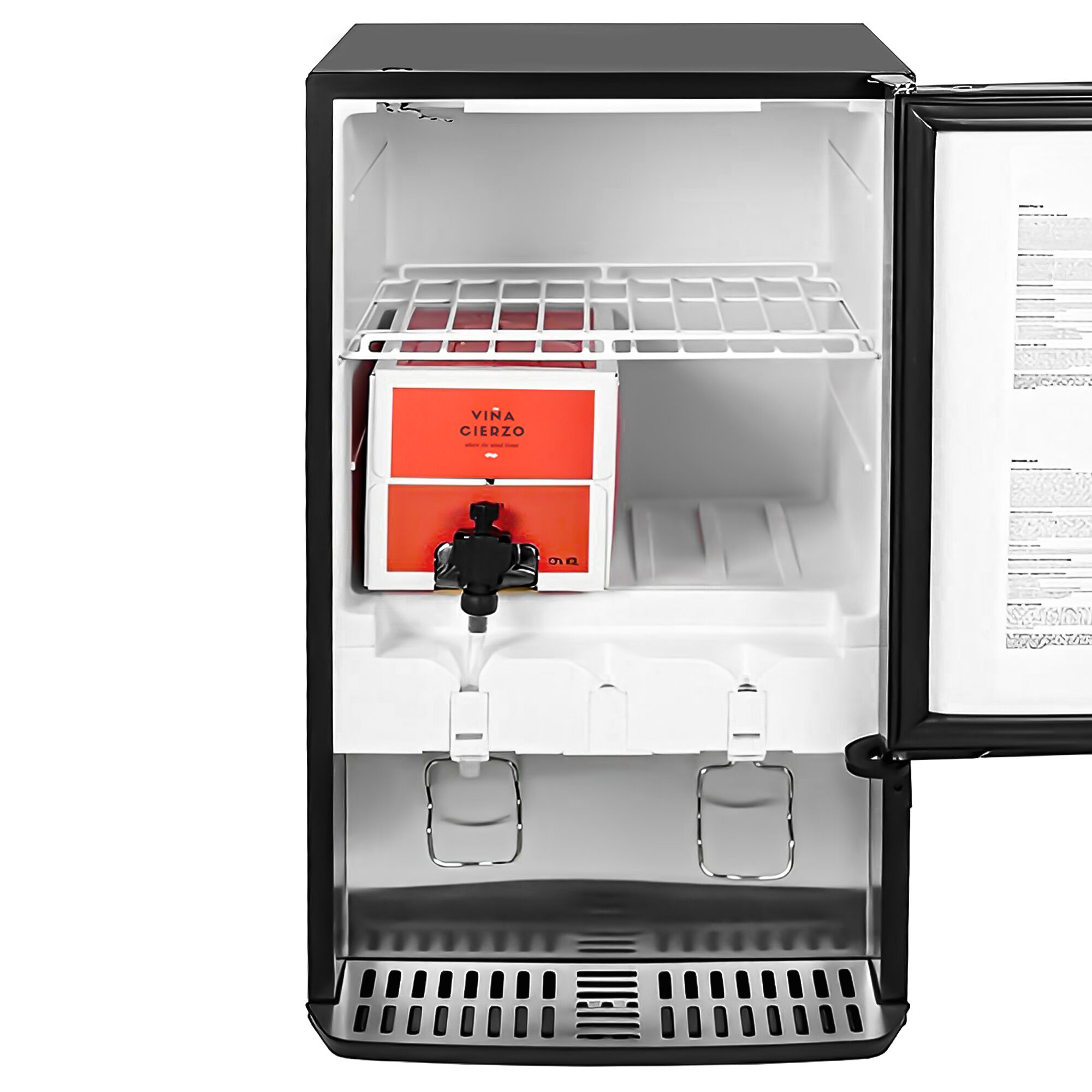 GASTRO-COOL | Dryckesdispenser (kall) - 480 mm - 65 liter - 1 glasdörr & ljusskylt i topp & LED-belysning - svart