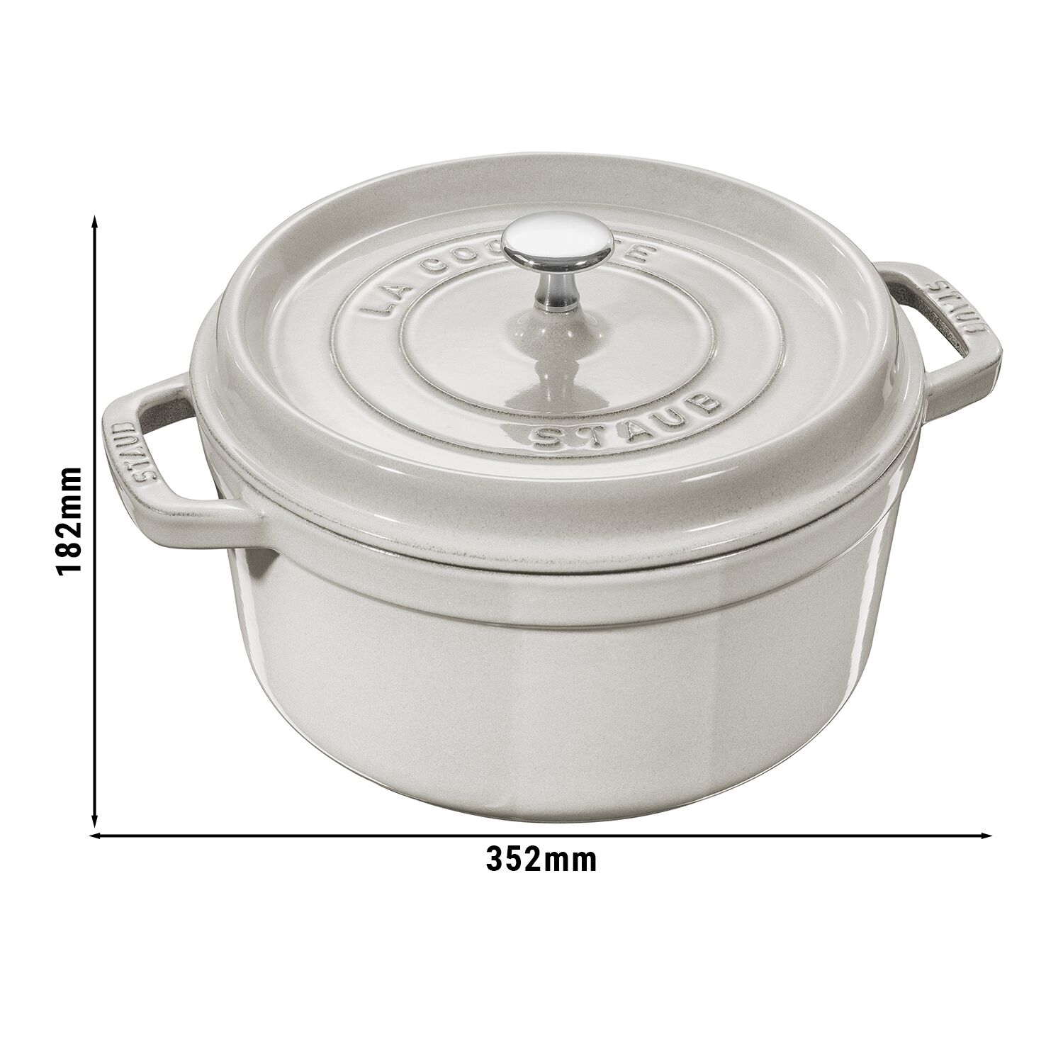 STAUB | LA COCOTTE - Cocotte - Ø 280mm - gjutjärn - vit tryffel