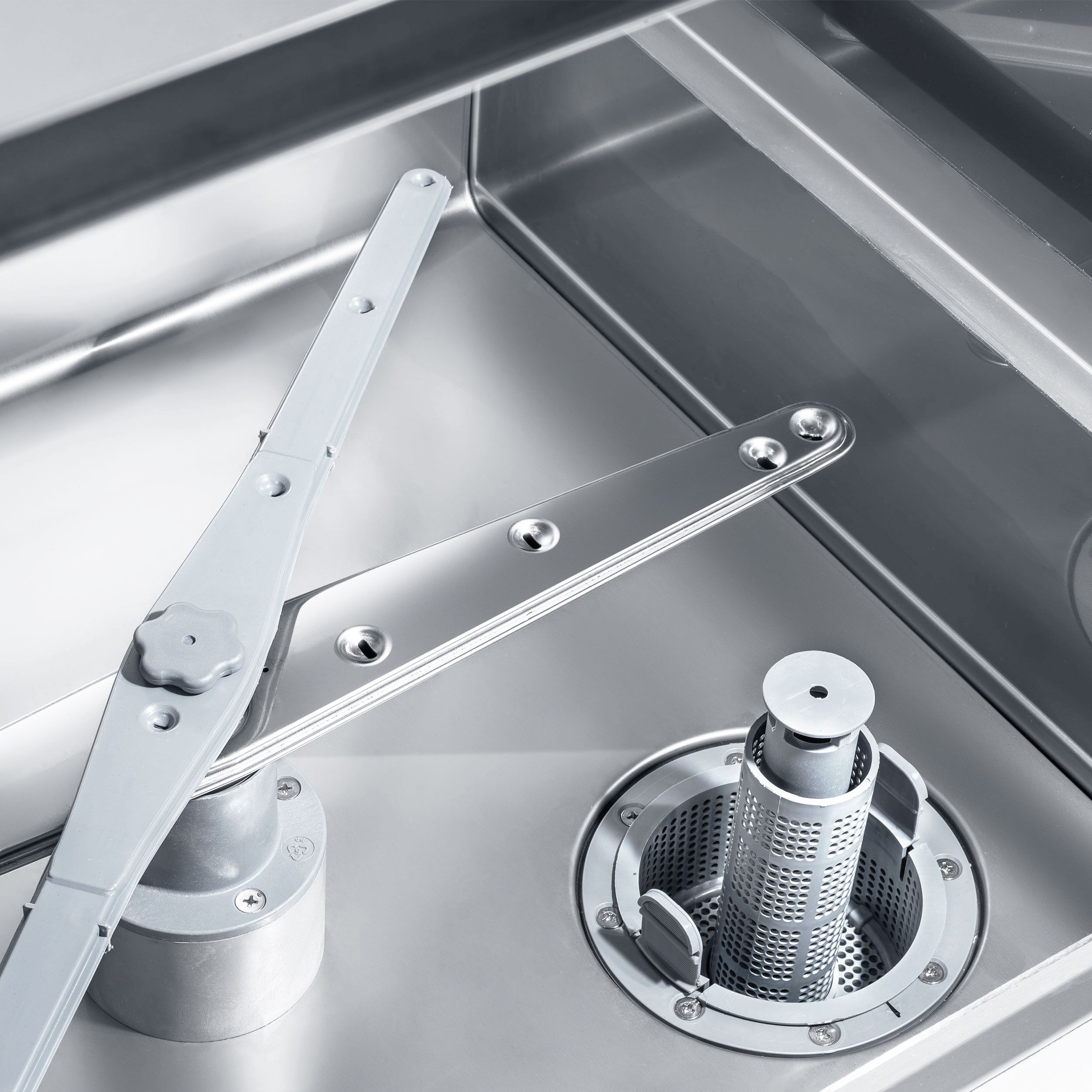 Lave-vaisselle professionnel frontal - Panier 50x50cm - Commandes mécaniques - 4,9kW - avec pompes doseuses détergent et liquide de rinçage