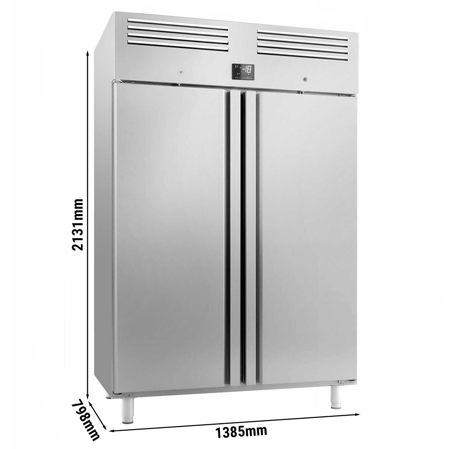 Armoire réfrigérée négative en acier inoxydable PREMIUM PLUS – GN 2/1 – 1240 litres – avec 2 portes