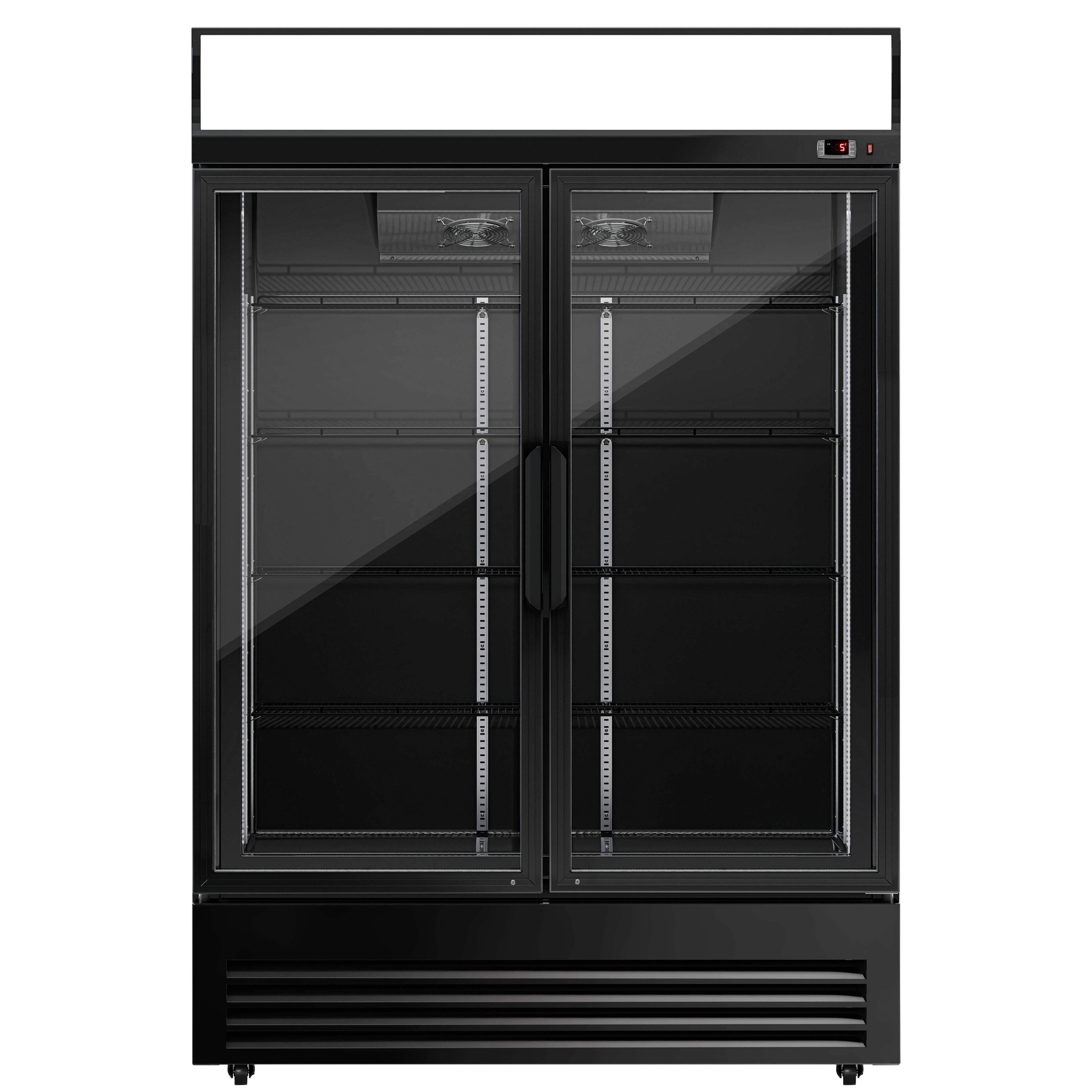 Vitrine réfrigérée à boissons - 880 litres - avec 2 portes vitrées et écran publicitaire