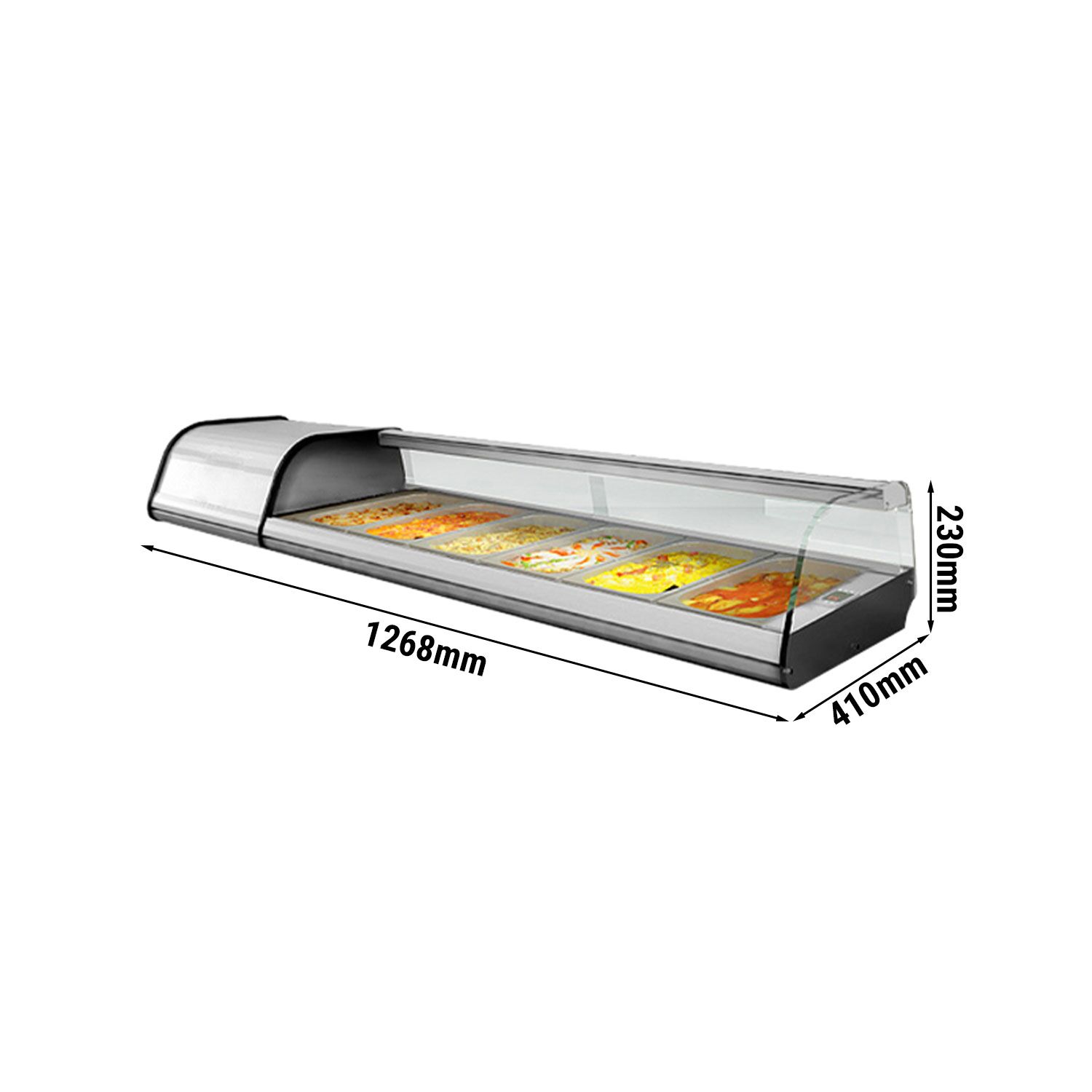 Vitrine à tapas réfrigérée PREMIUM PLUS - 1268x230/410mm - 4x GN 1/3