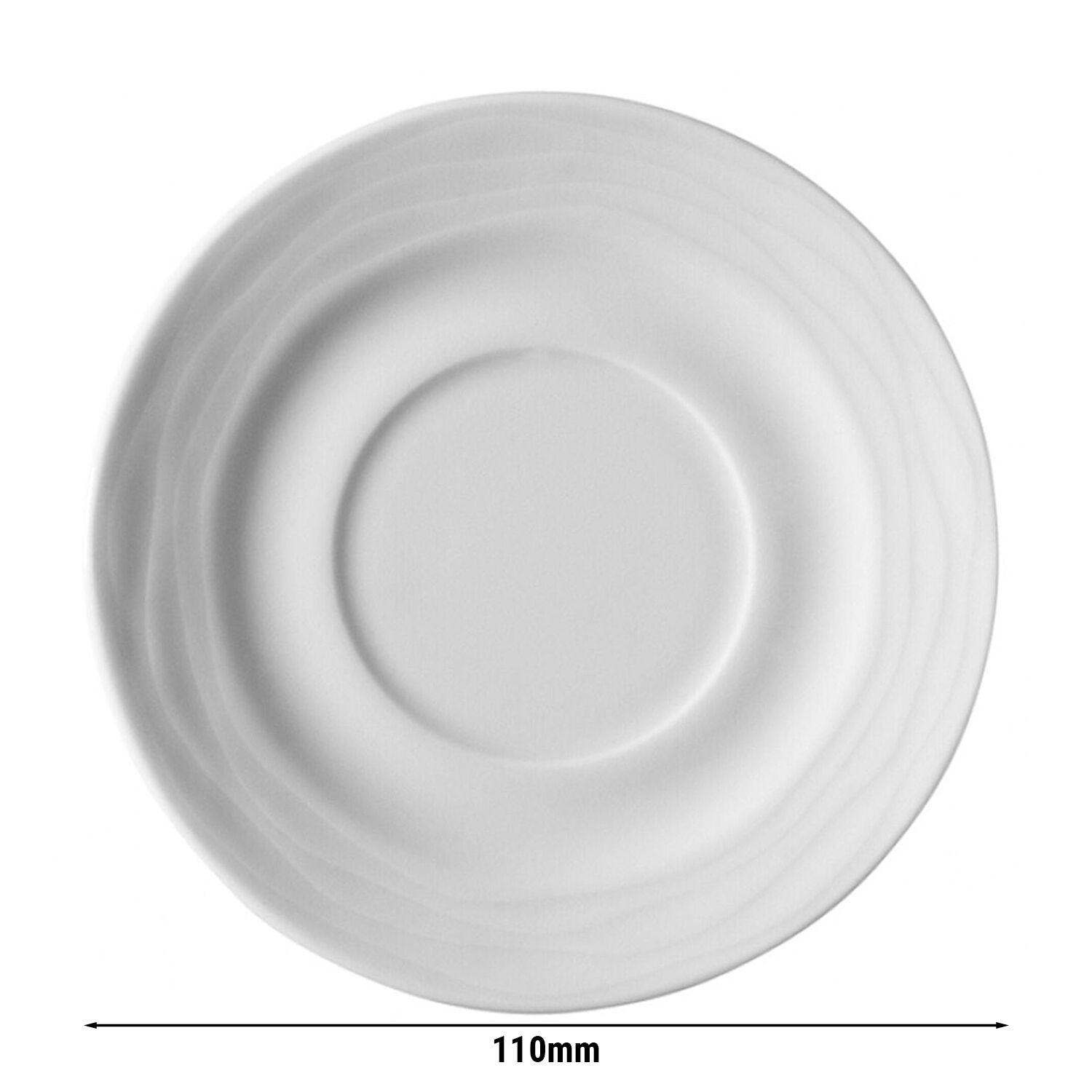 (12 pcs) SEA WAVE - Soucoupe à café / thé - Ø110mm - Blanc