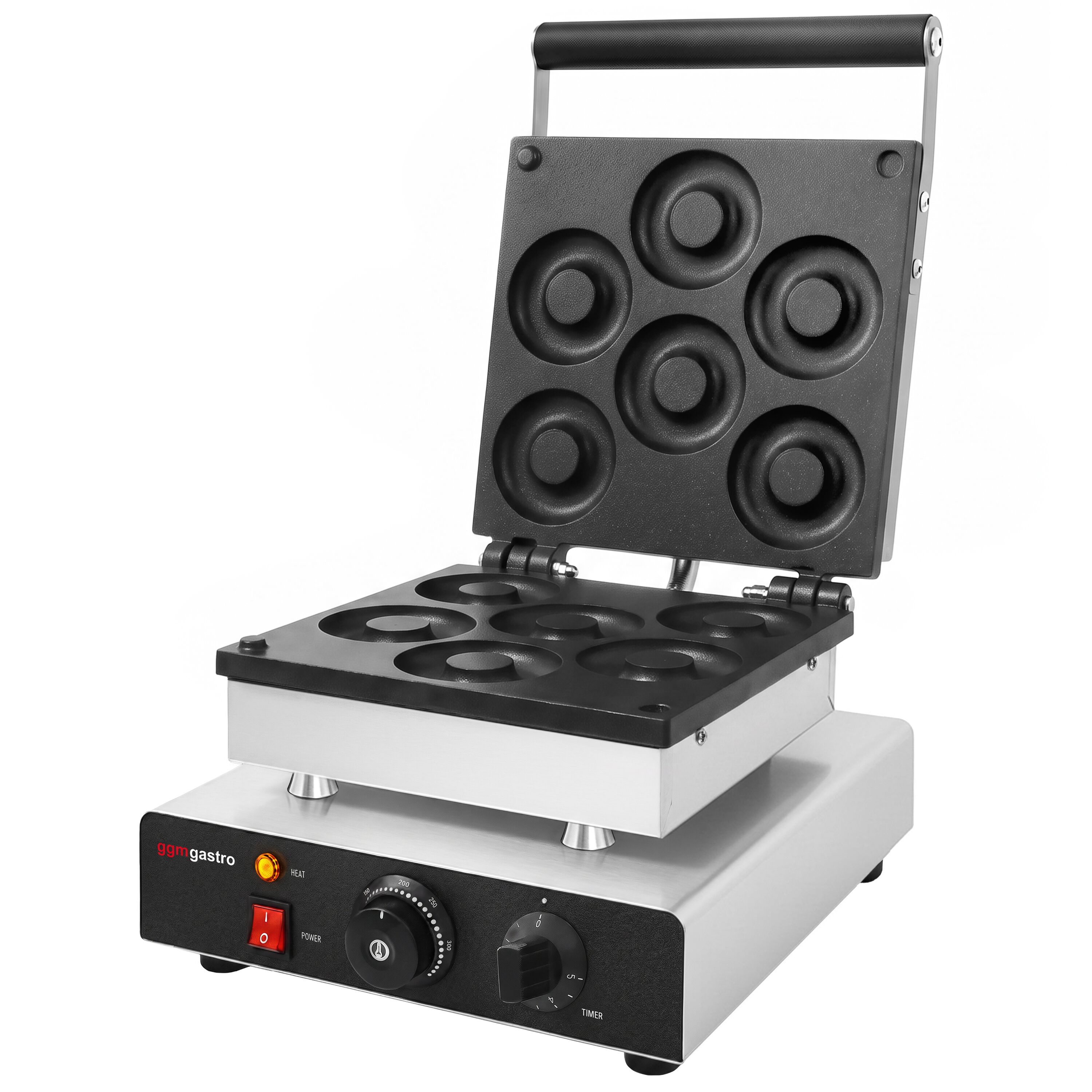 Waffle iron - Single - Manual - 1,75 kW - Shape: Donut - Teflon-coated baking plates